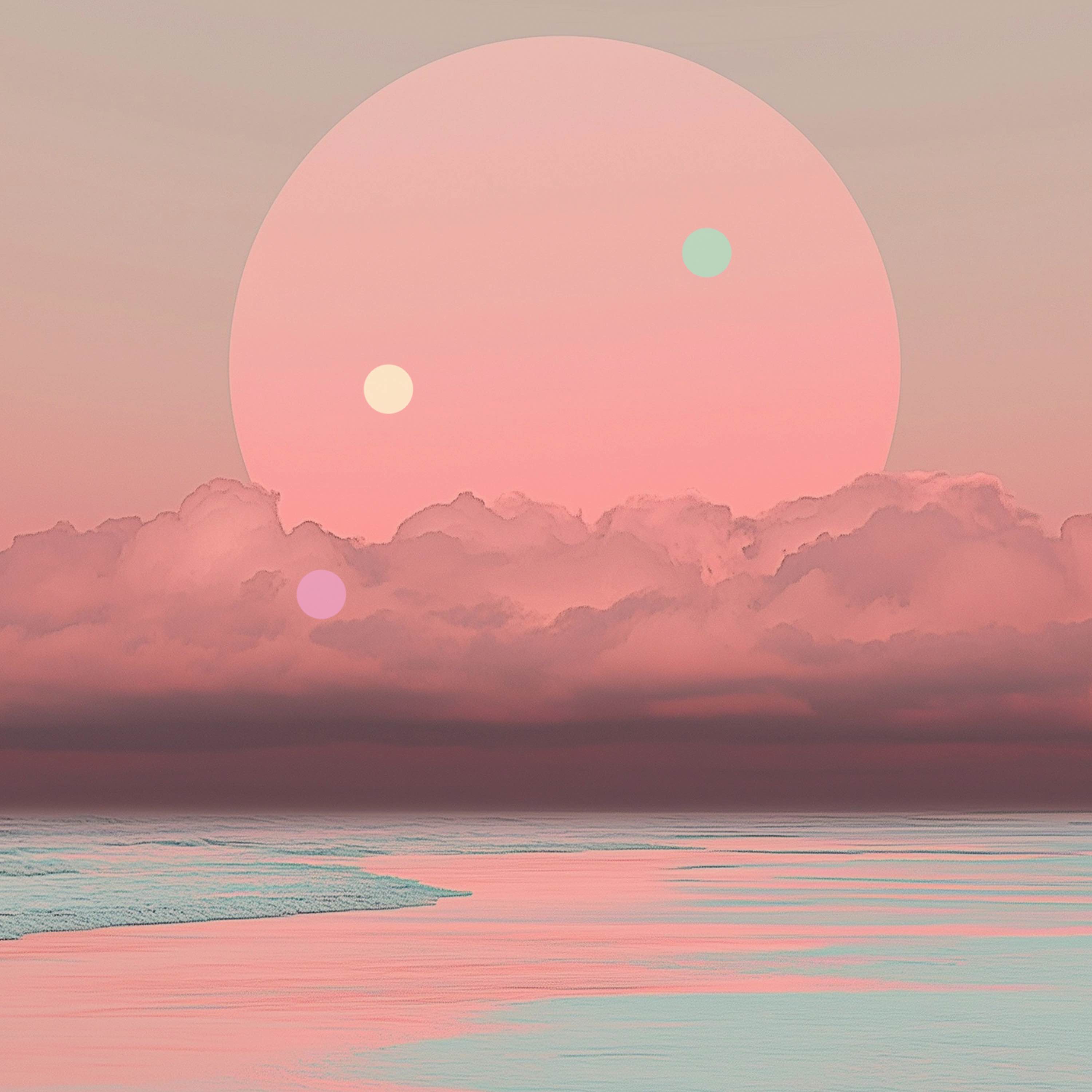 ضوضاء وردية مع أمواج بعيدة