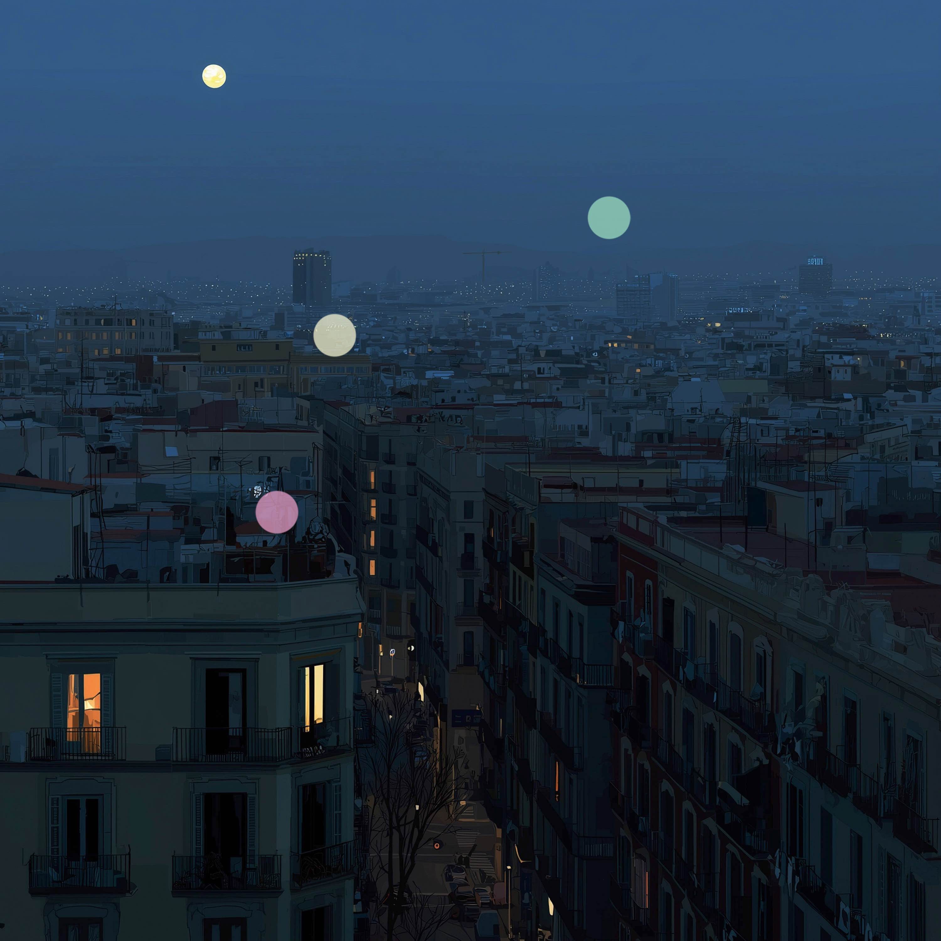 سطح منتصف الليل في برشلونة | ضوضاء بيضاء حضرية