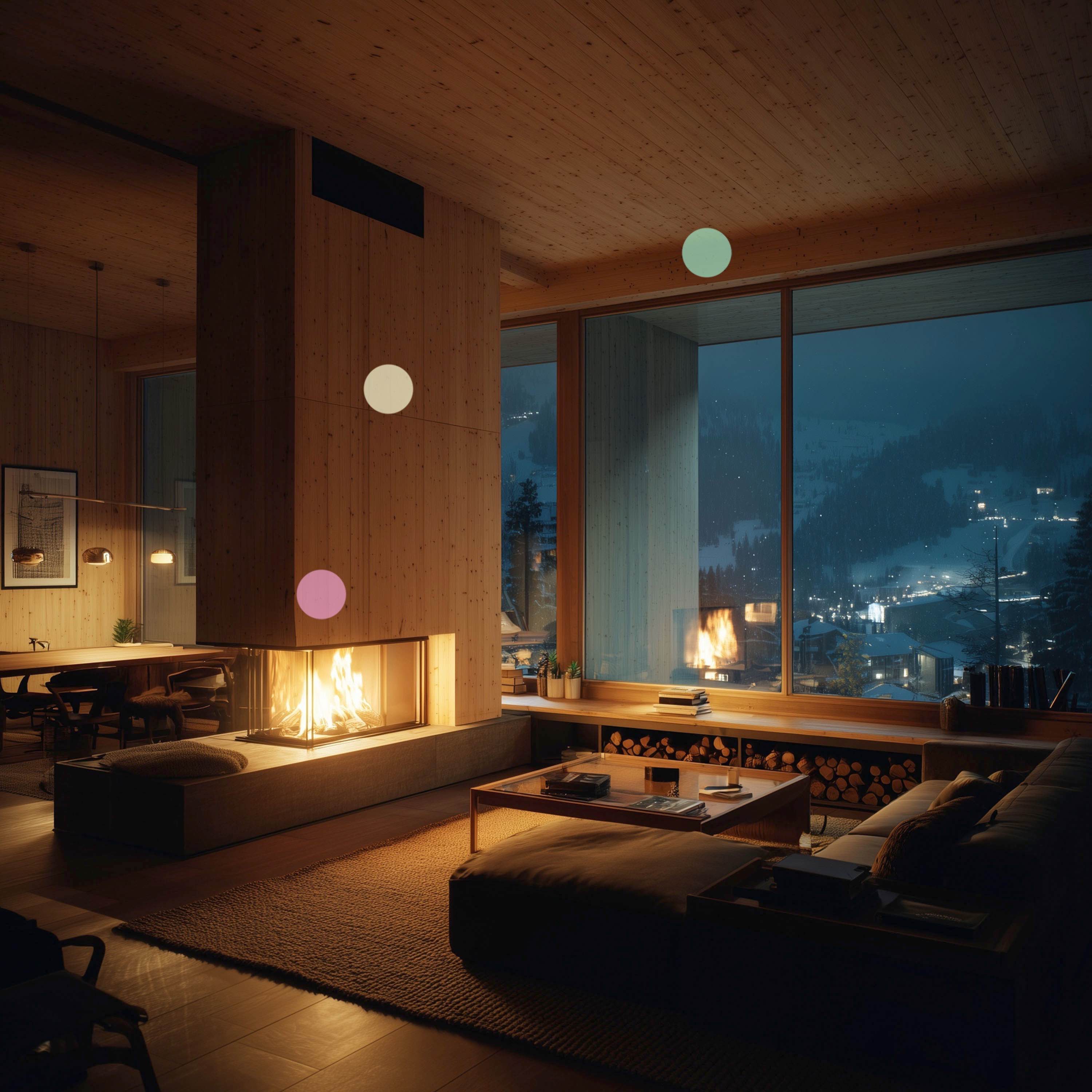 نار متشققة | غرفة دافئة في ليلة باردة