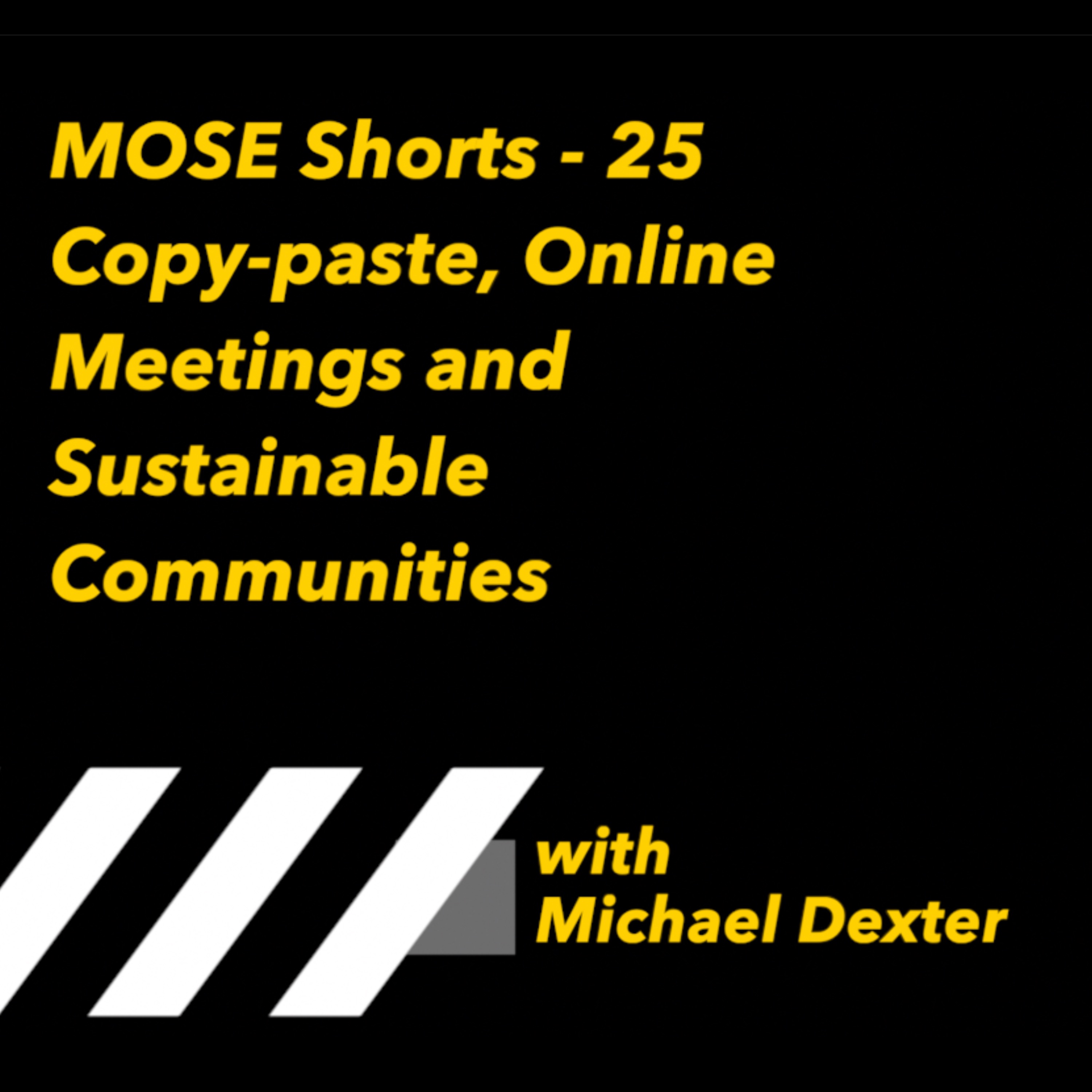MOSE Shorts - 25: Copy-paste, Online Meetings and Sustainable Communities