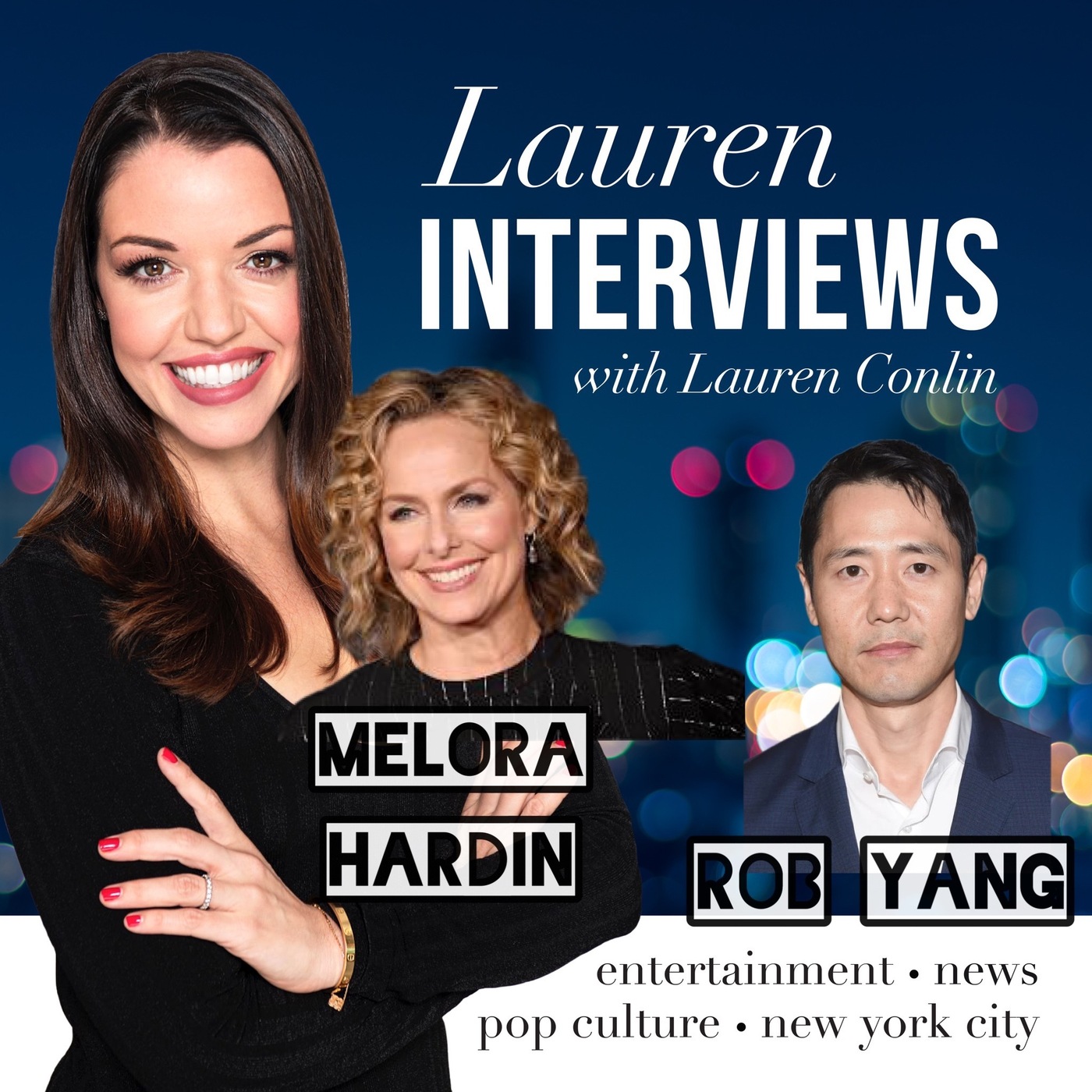 cover art for Actor Melora Hardin (The Office) and Rob Yang (Succession)..