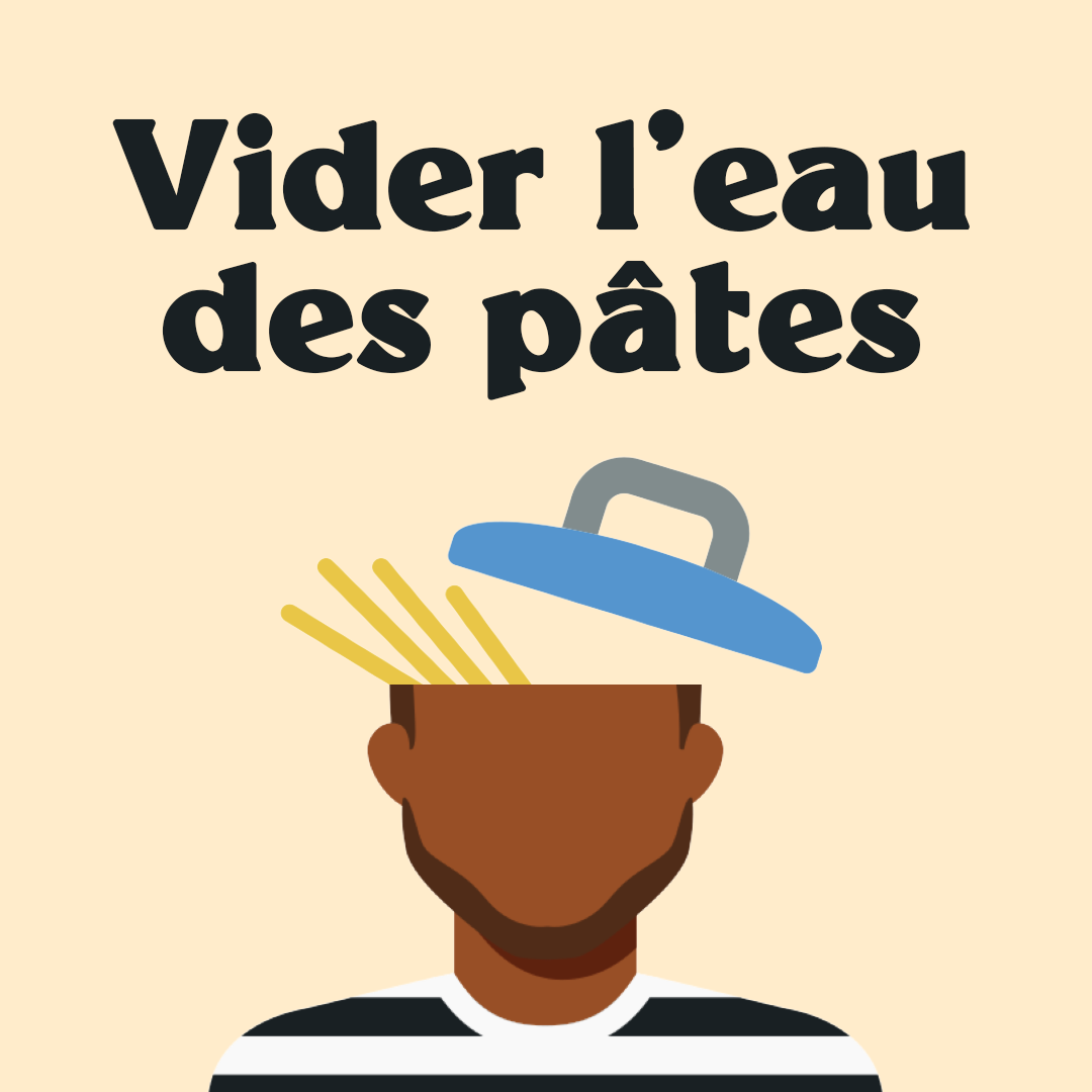Vider l\'eau des pâtes