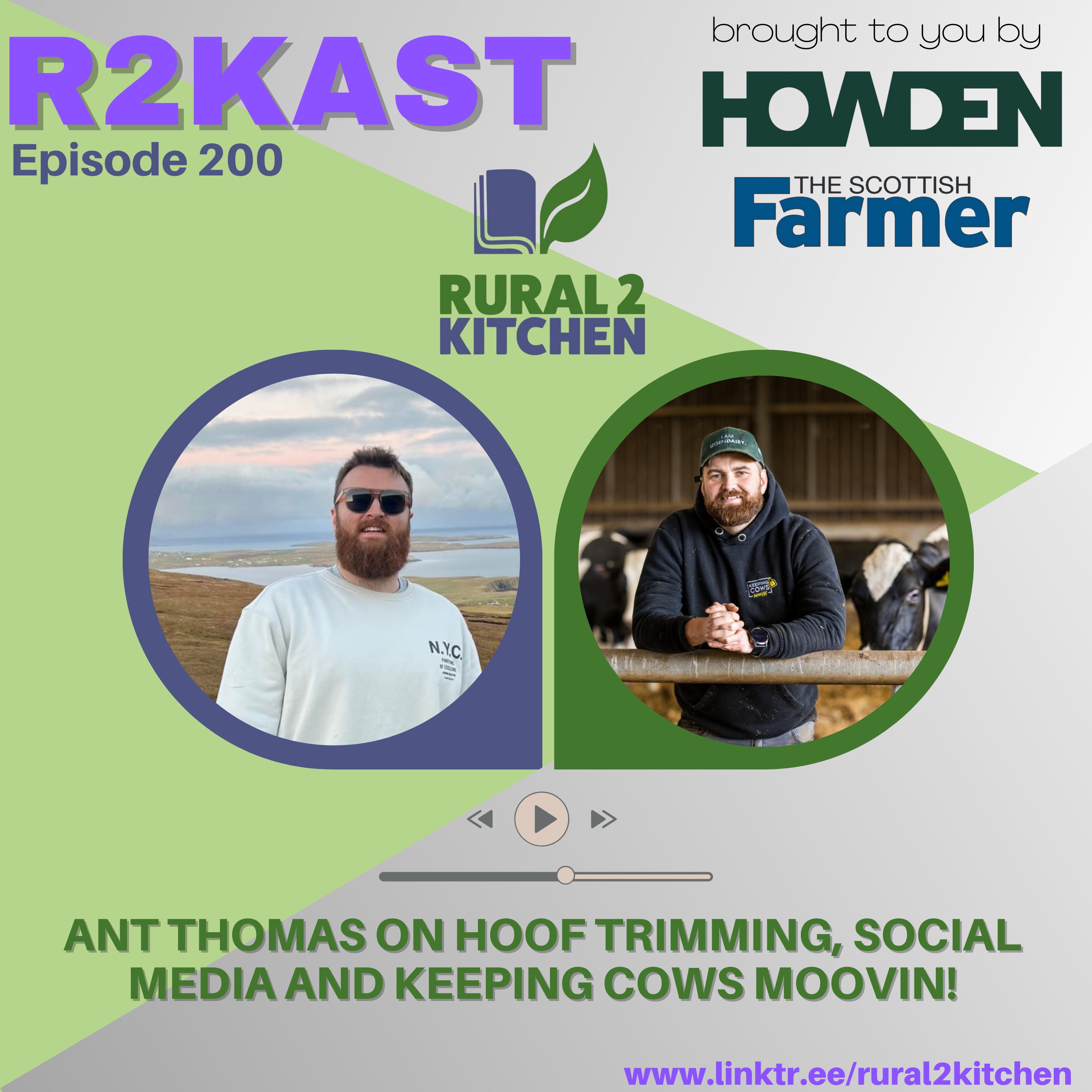 cover art for R2Kast 200 - Ant Thomas on hoof trimming, social media and Keeping Cows Moovin!