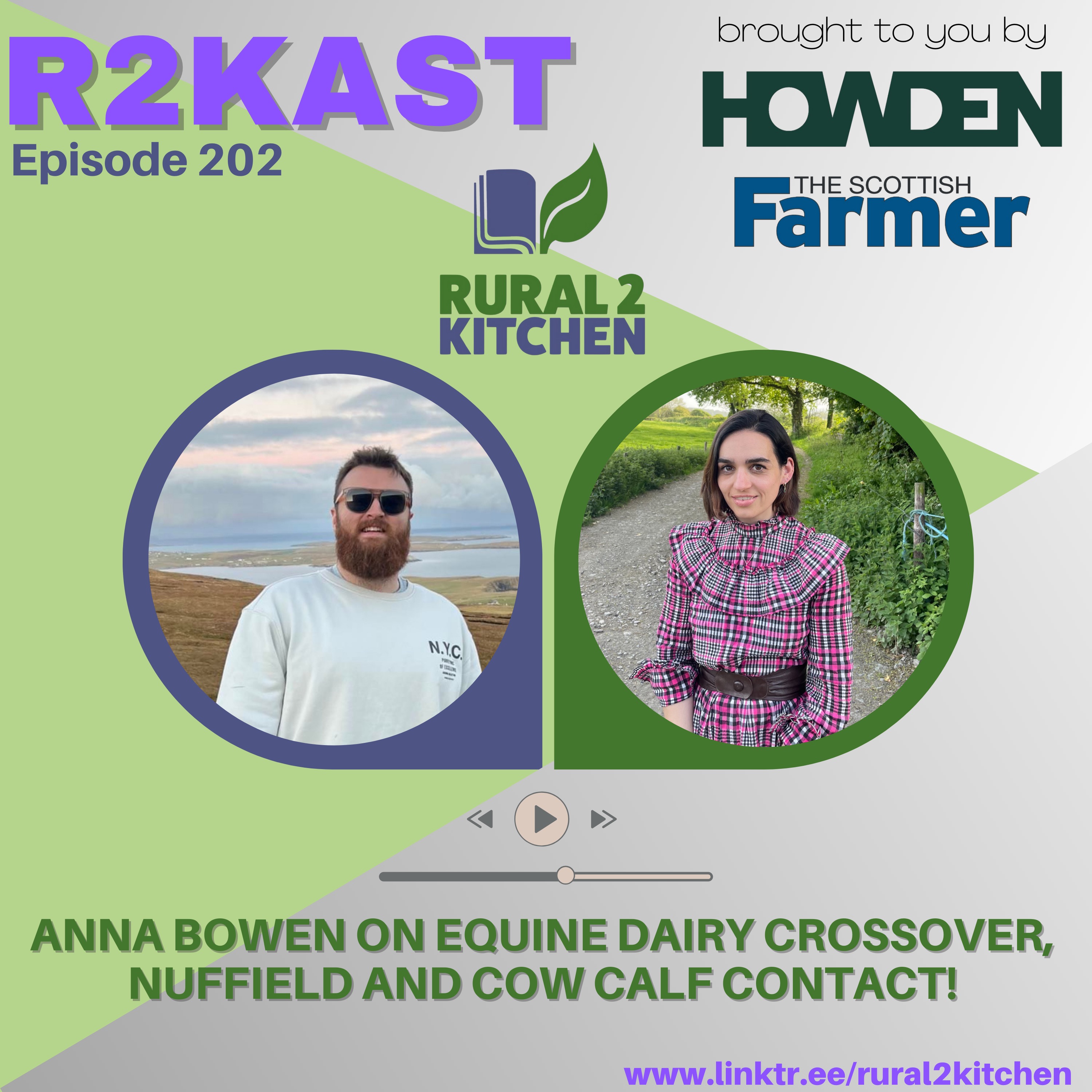 cover art for R2Kast 202 - Anna Bowen on equine dairy crossover, Nuffield and Cow Calf Contact
