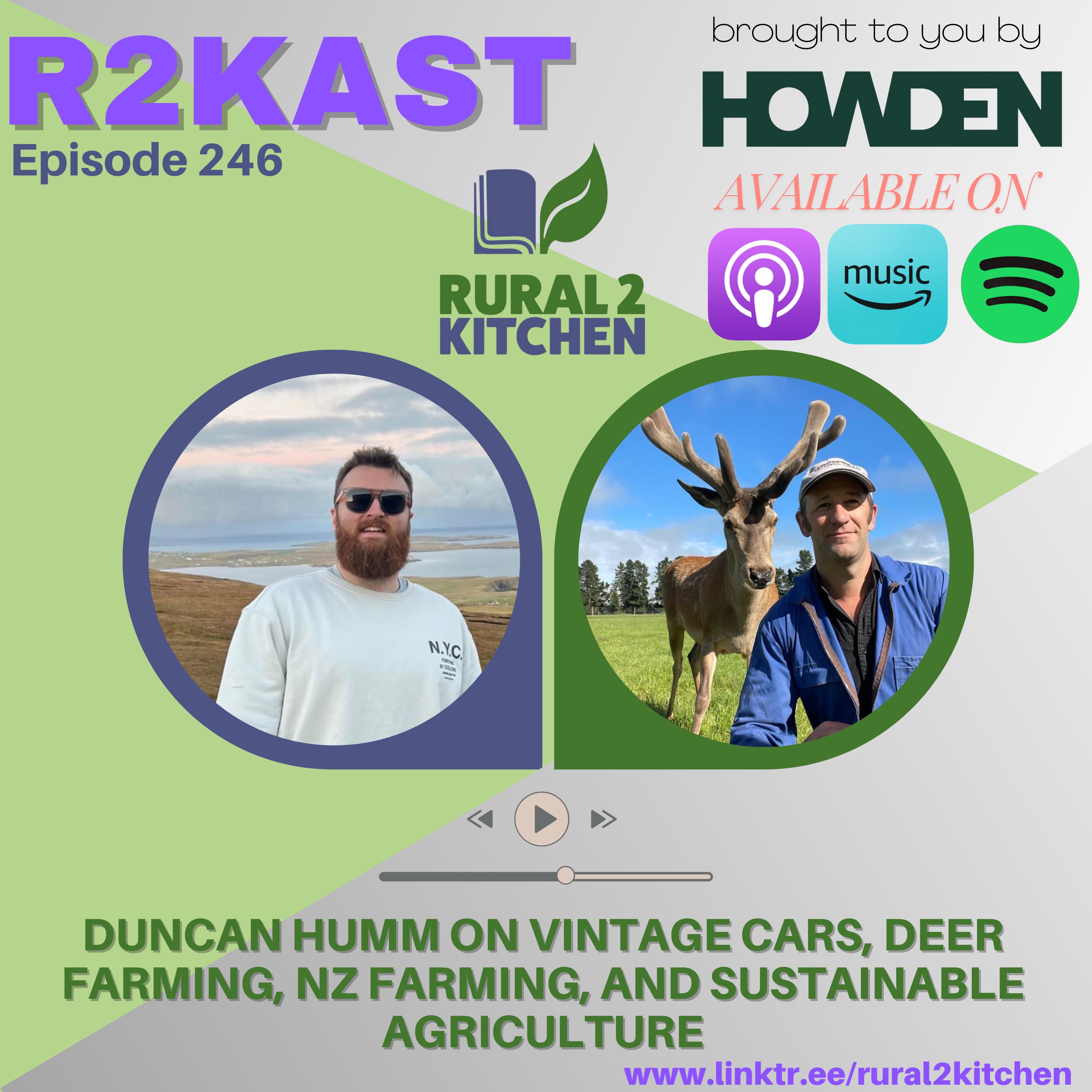 R2Kast 246 - Duncan Humm on Vintage Cars, Deer Farming, NZ Farming, and Sustainable Agriculture