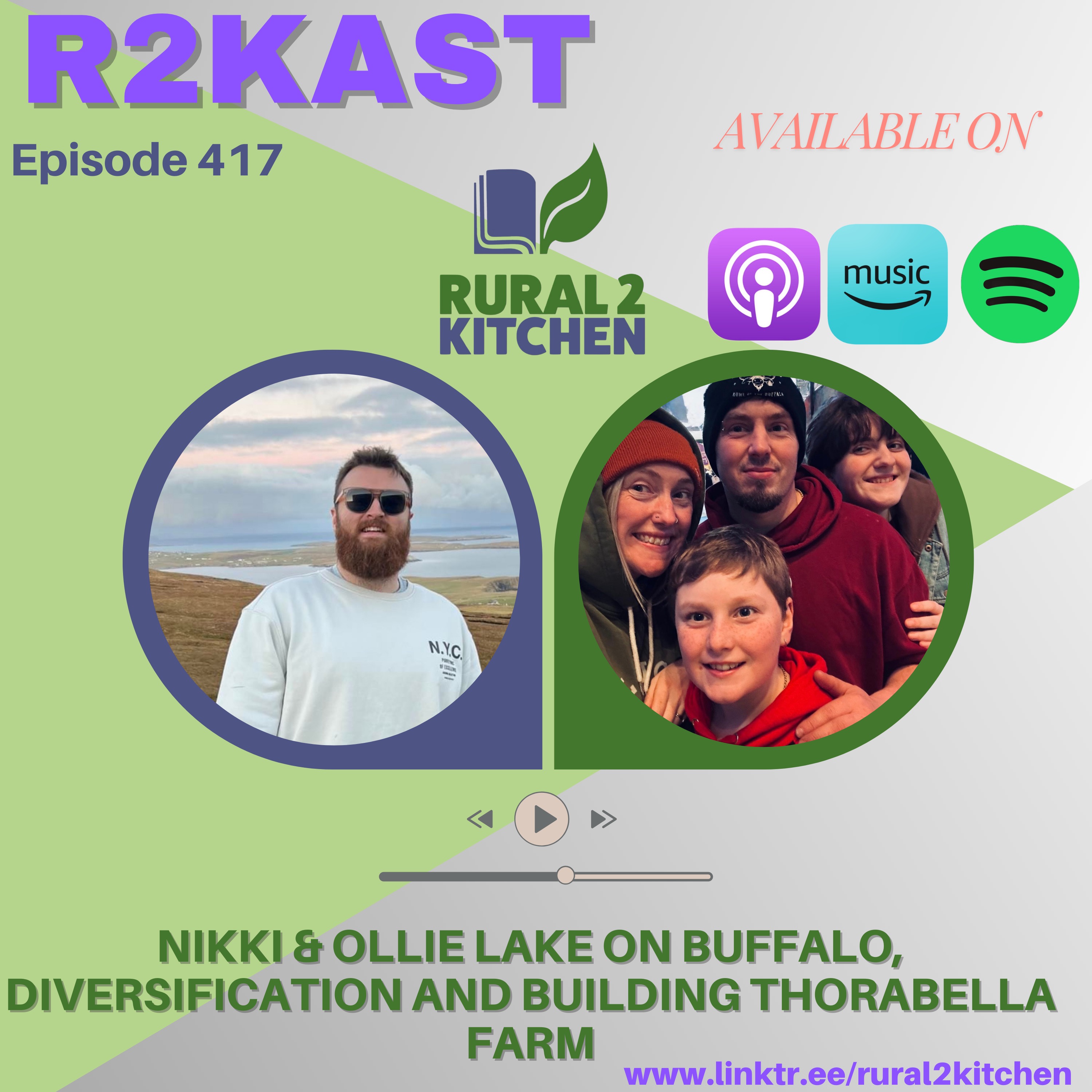 R2Kast 417 – Nikki & Ollie Lake on Buffalo, Diversification and Building Thorabella Farm episode artwork
