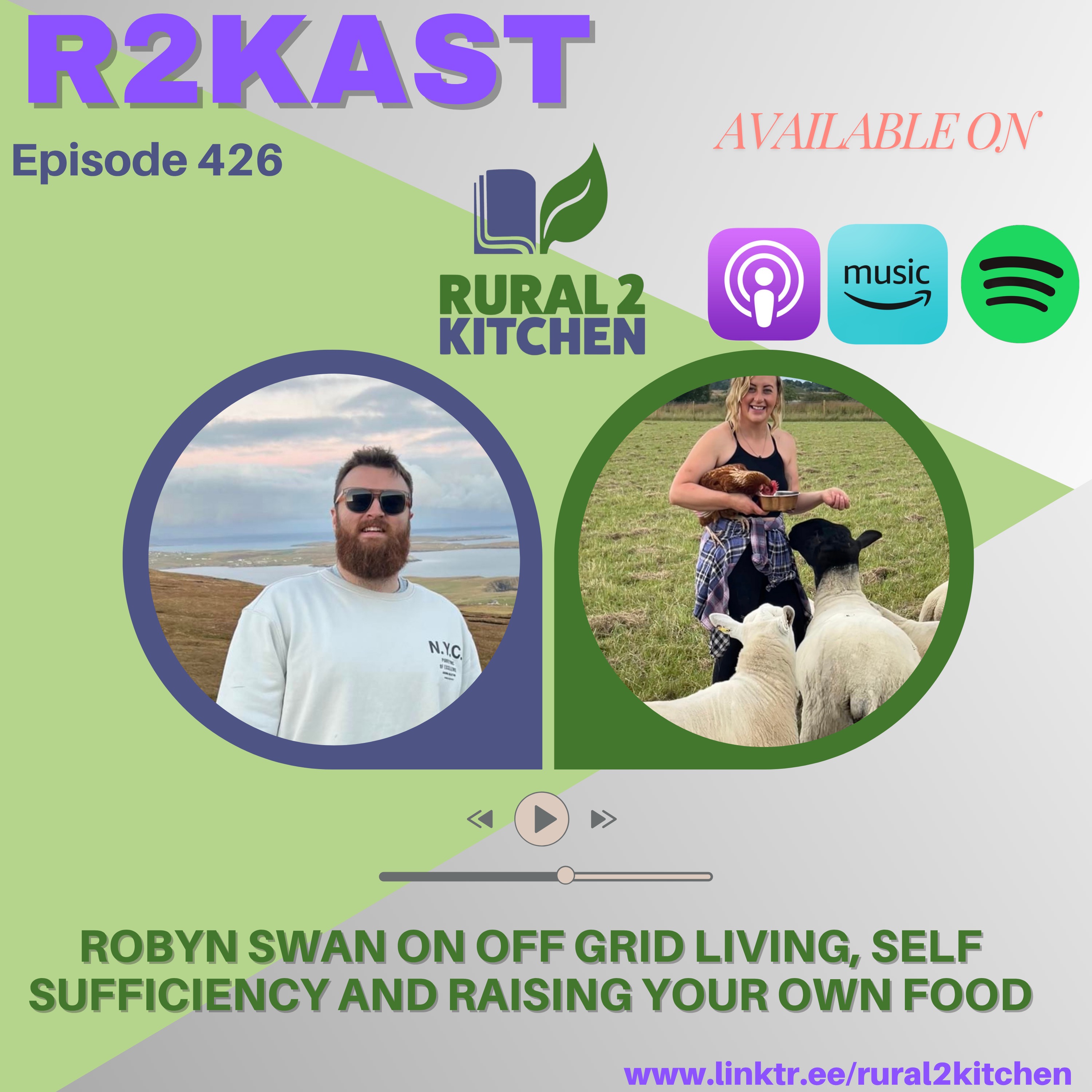 R2Kast 426 – Robyn Swan on off grid living, self sufficiency and raising your own food
