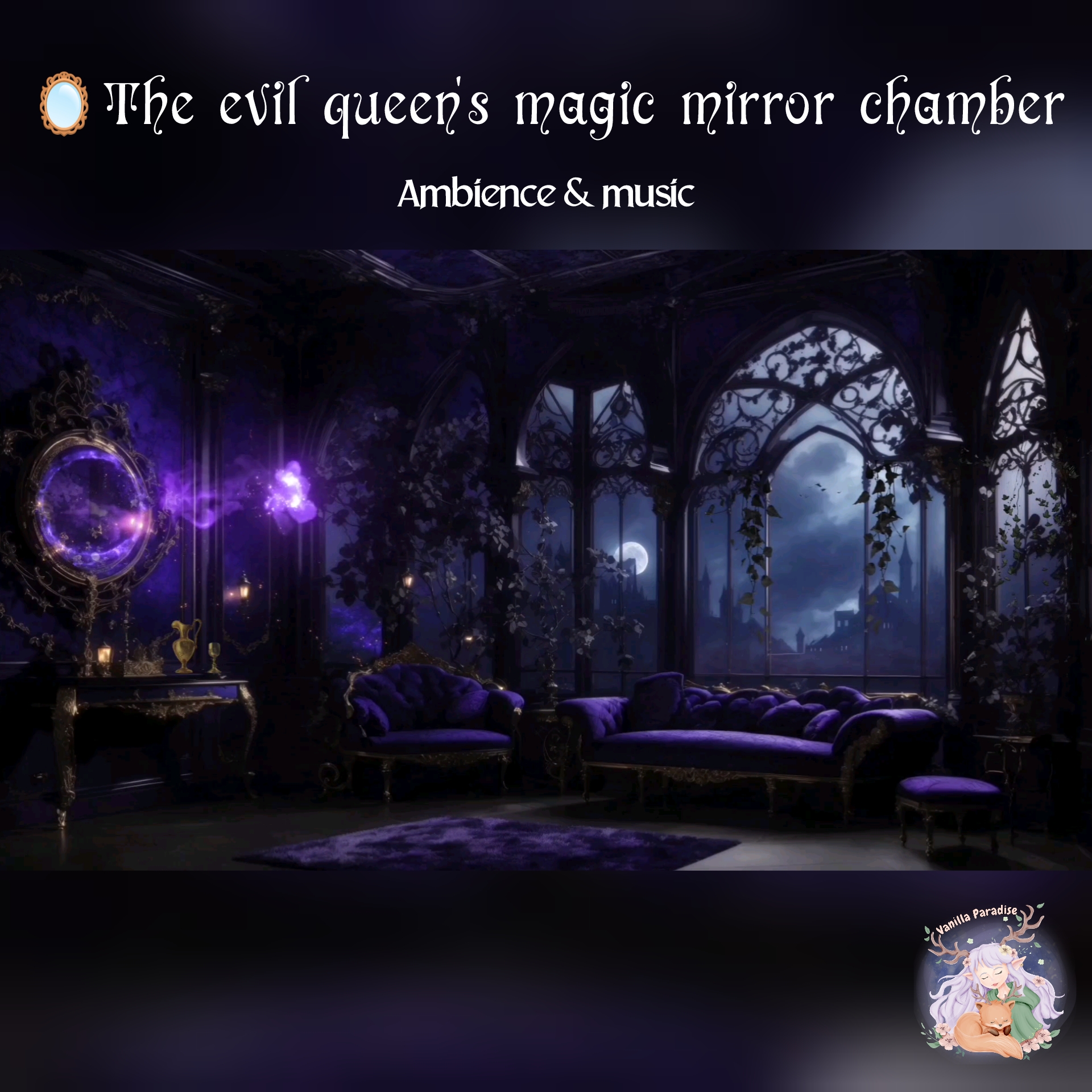 🎧The evil queen's magic mirror chamber🪞💜 asmr ambience with  Dark fantasy music