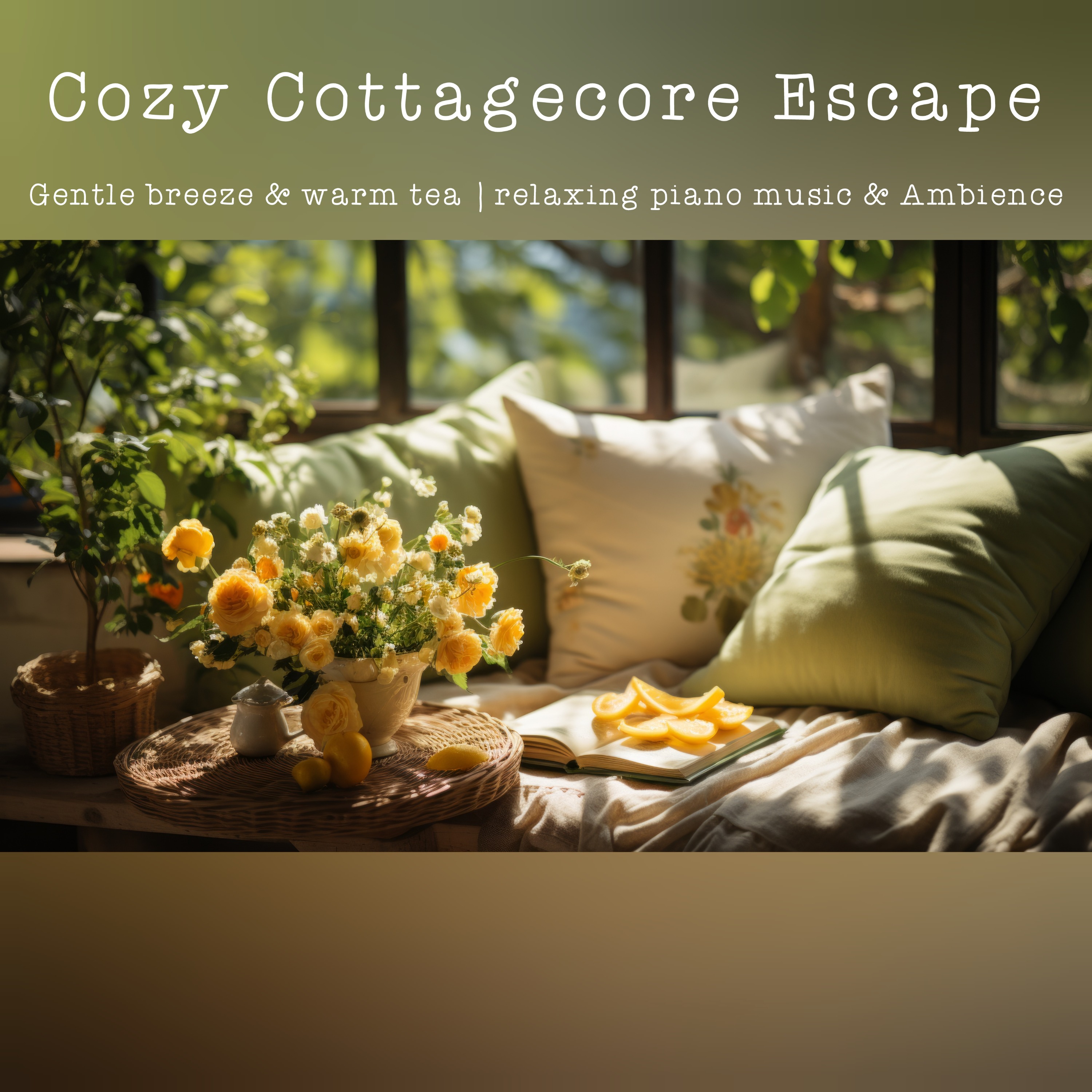🎧Cozy Cottagecore Escape : Gentle breeze & warm tea | relaxing piano music & Ambience