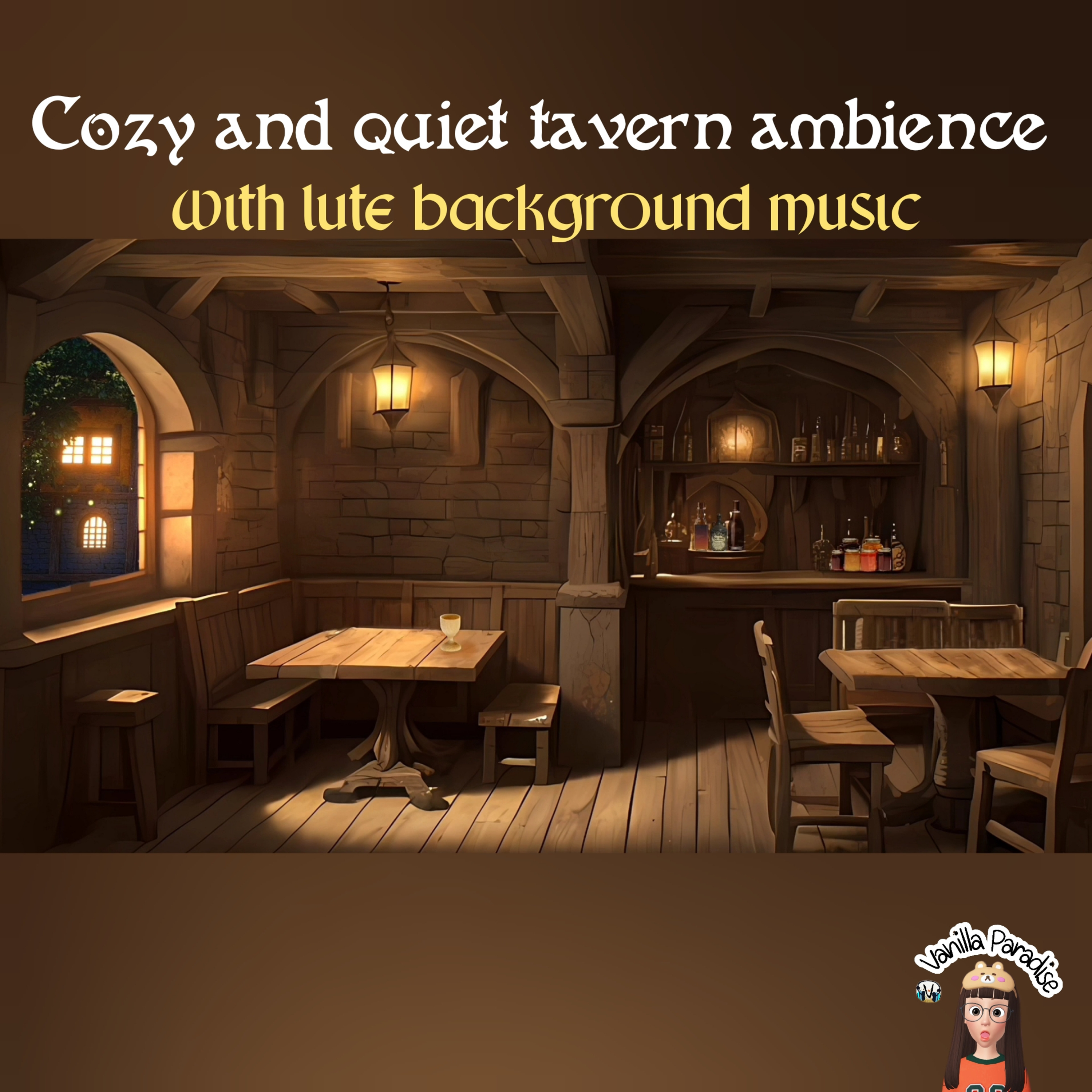 🎧​Quiet​ tavern asmr​ ambience with relaxing lute background music