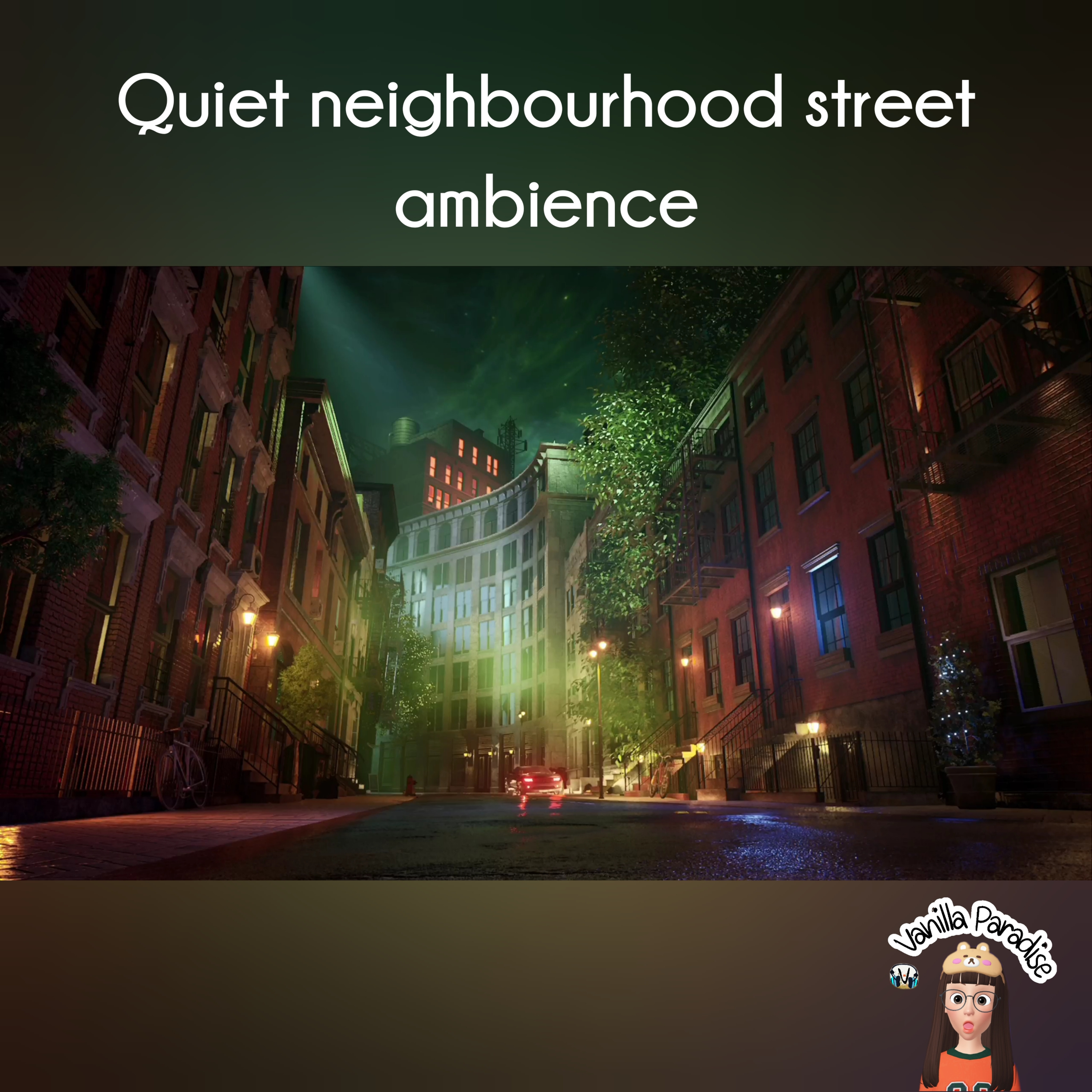 🎧Quiet neighbourhood street ambience | residential area at night for relaxation / sleep / study