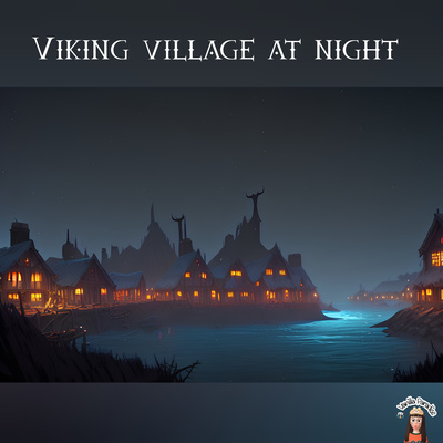 🎧Viking village at night | viking feast | distant singing & drums