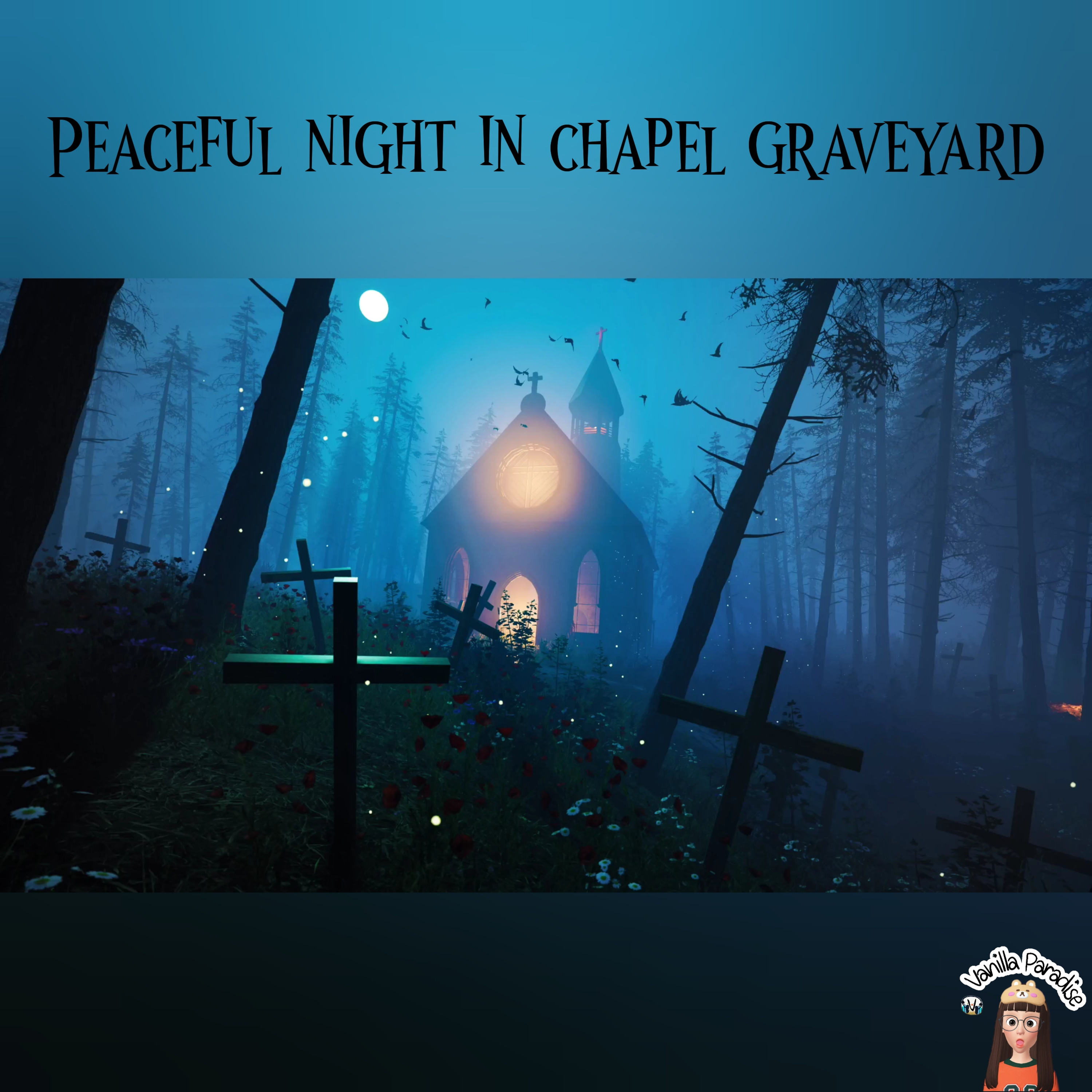 🎧​Chapel graveyard ambience​ | peaceful​ night | for sleep / study / relaxation​
