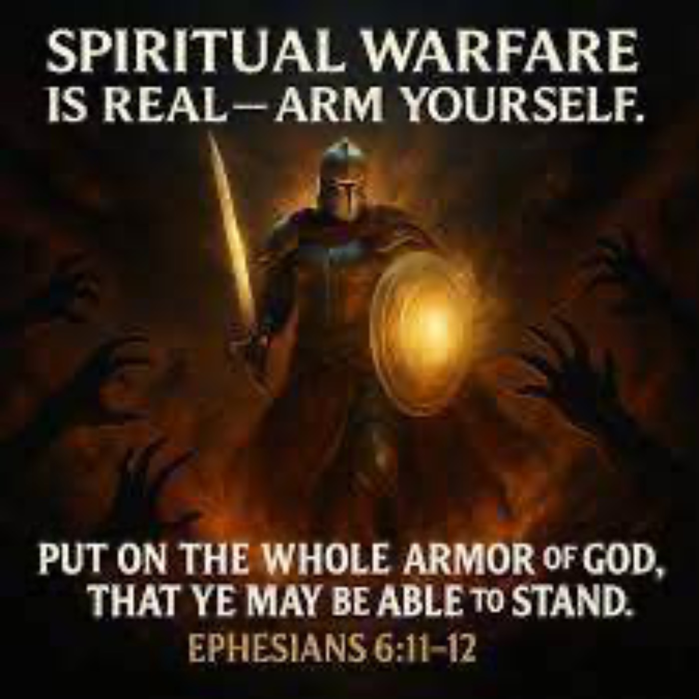 How are we to stand in victory in the midst of Spiritual warfare Eph. 6:10-12, Matt. 18:18-20, Isaiah 41:10, Rom.8:37-39, 1 Tim. 6:12 episode artwork