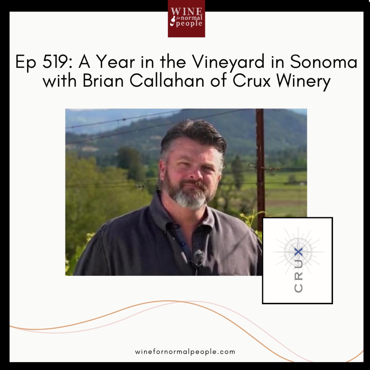 cover art for Ep 519: A Year in the Vineyard in Sonoma with Brian Callahan of Crux Winery
