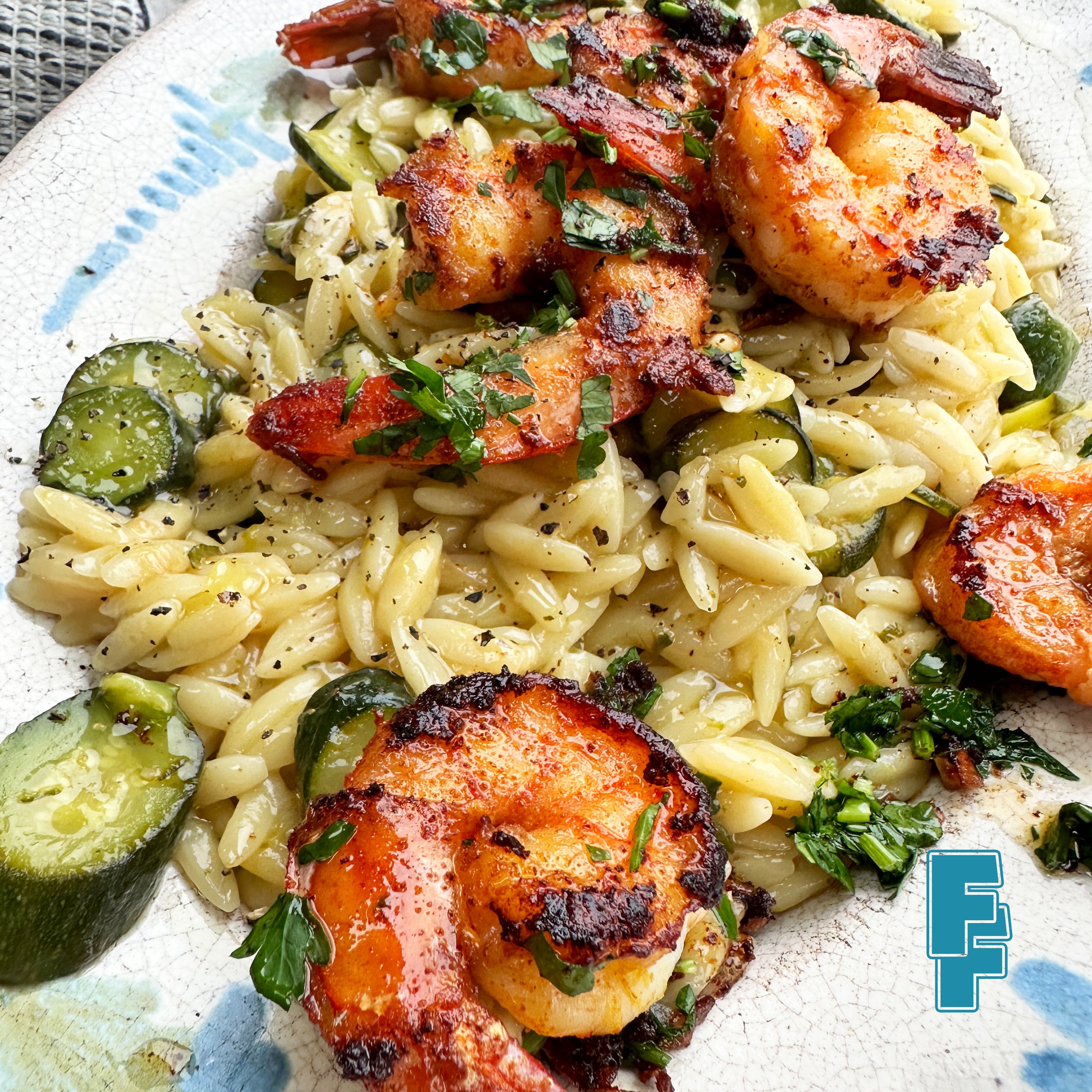 cover art for Garlic Prawns & Courgette Orzo with Babak Ganjei