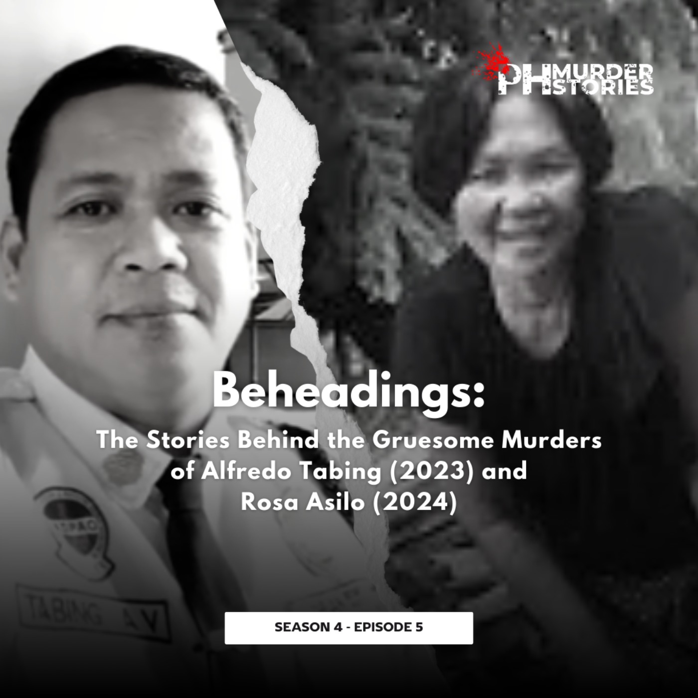 cover art for Beheadings: The Stories Behind the Gruesome Murders of Alfredo Tabing (2023) and Rosa Asilo (2024)