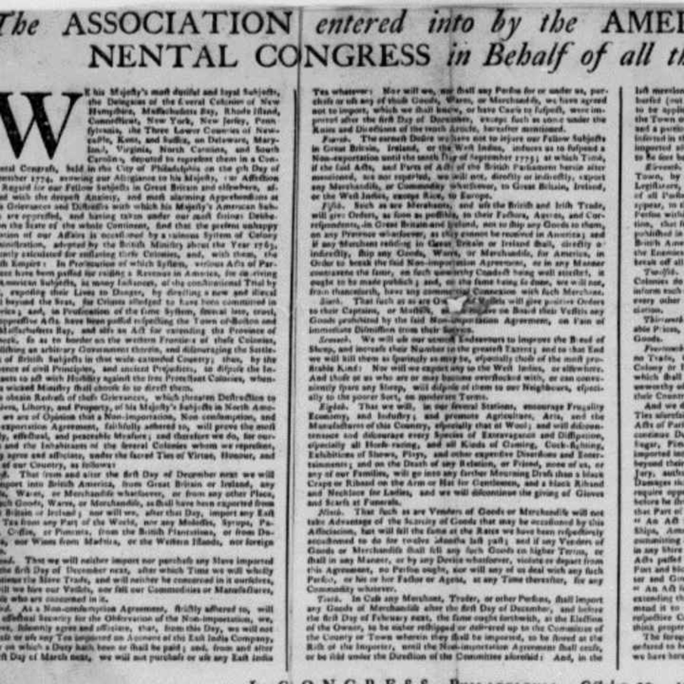 A Drive-By History Of America's Freedom Documents: 1774 Articles Of Association