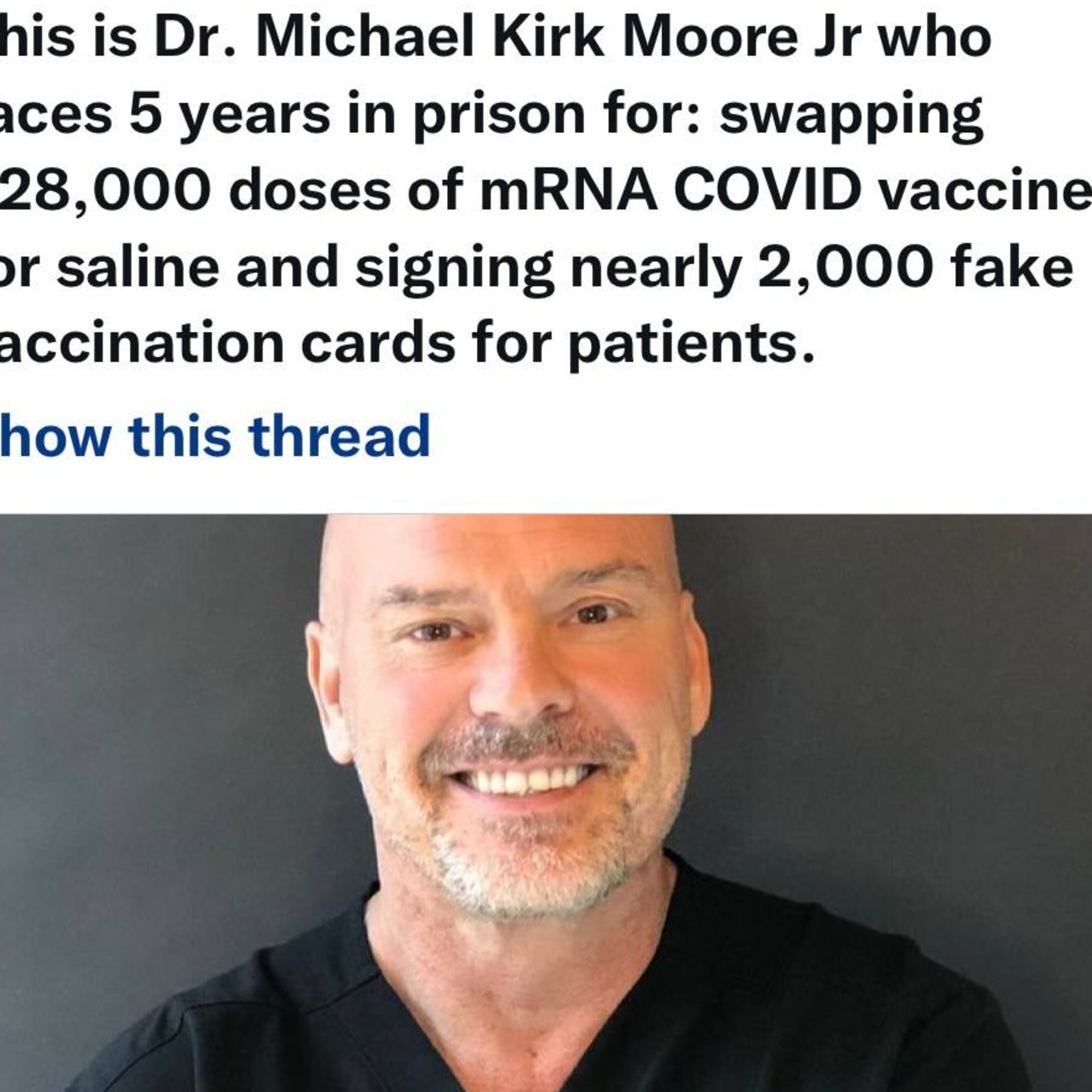 Dr Kirk Moore: Feds Hypocritically Go After Doctor Who Saved Hundreds Of Lives From The CONvid