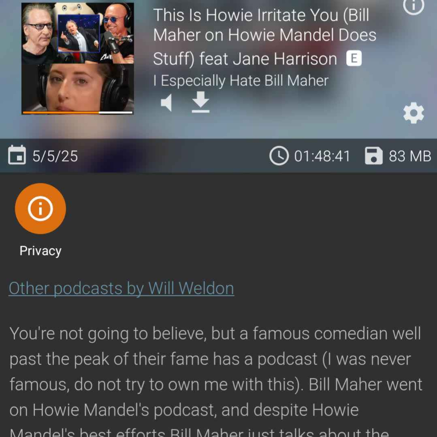 BONUS EIPSOIDE PREVIEW - This Is Howie Irritate You (Bill Maher on Howie Mandel Does Stuff) feat Jane Harrison