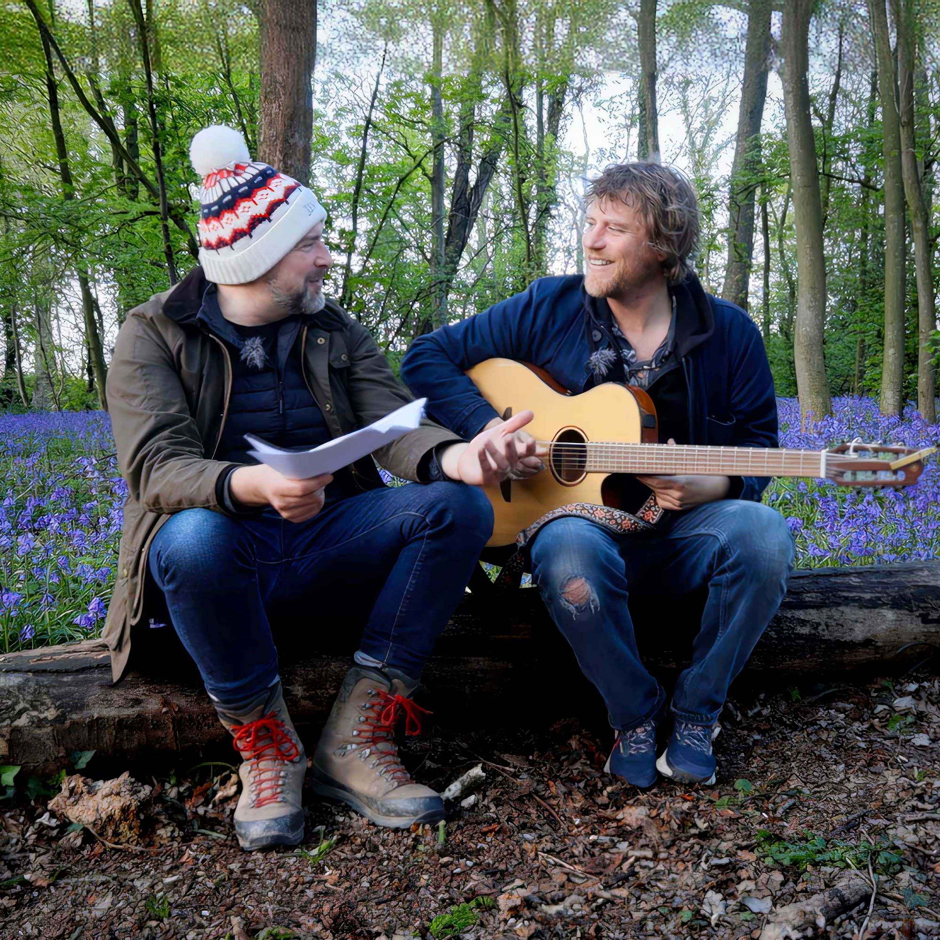 Rob Cowen and Johnny Flynn at Thornborough Henges