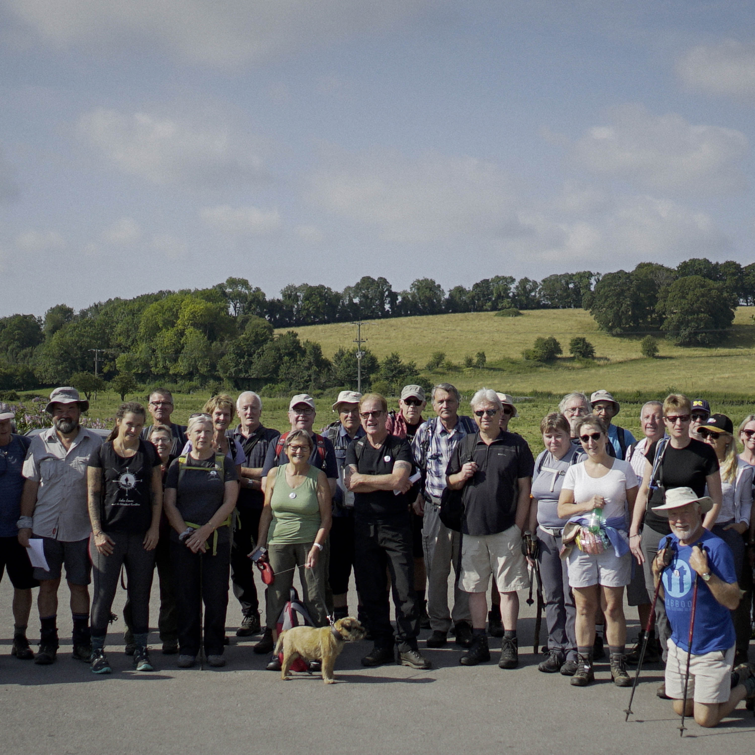 John Jones and the Reluctant Ramblers walking to the Wickham Festival