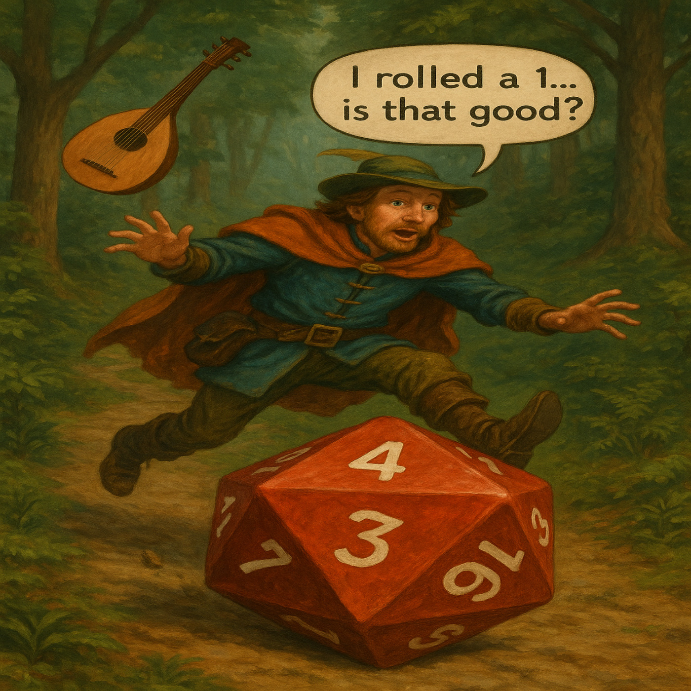 "I rolled a 1...is that good?"  episode artwork