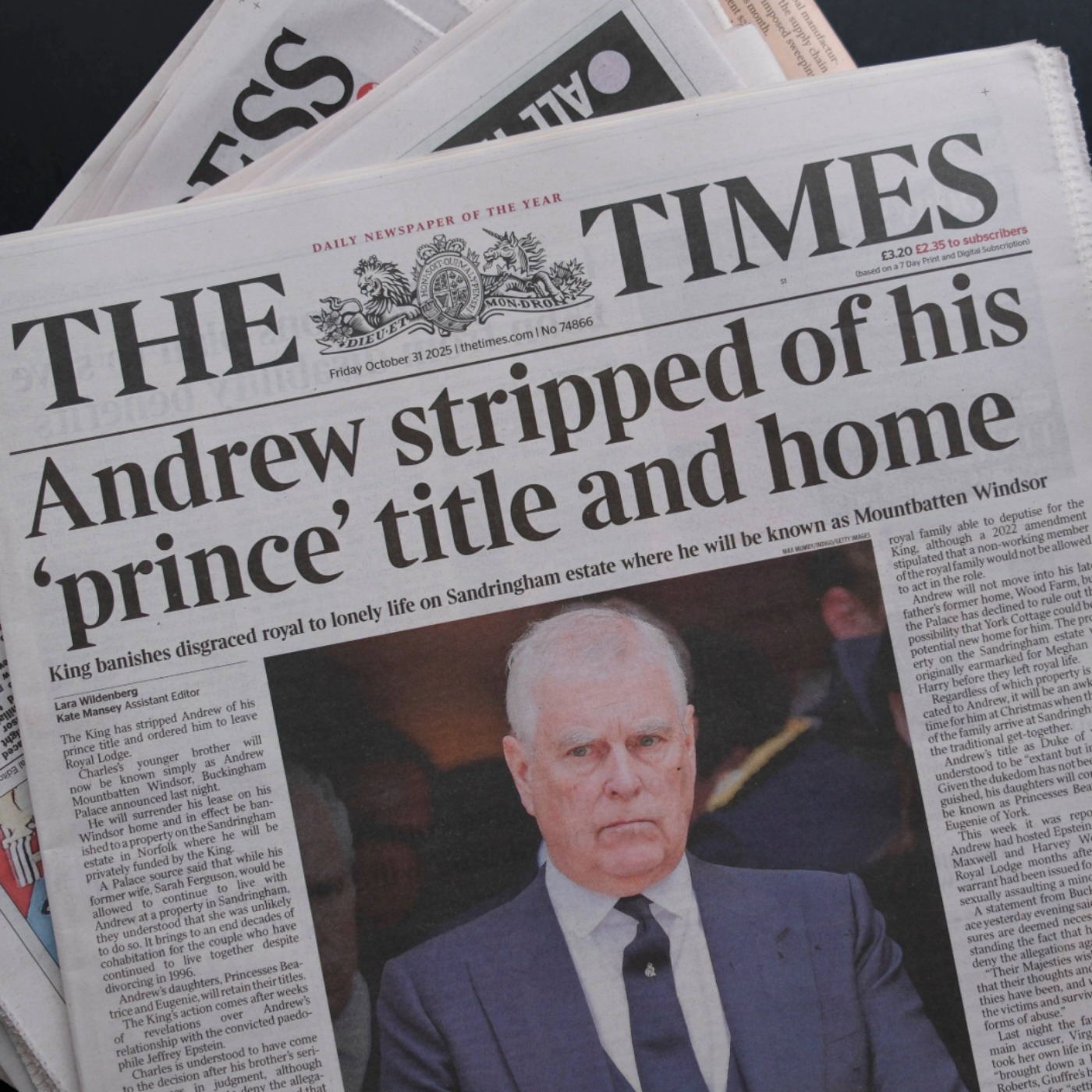 Andrew, Epstein and the royal story of 2025