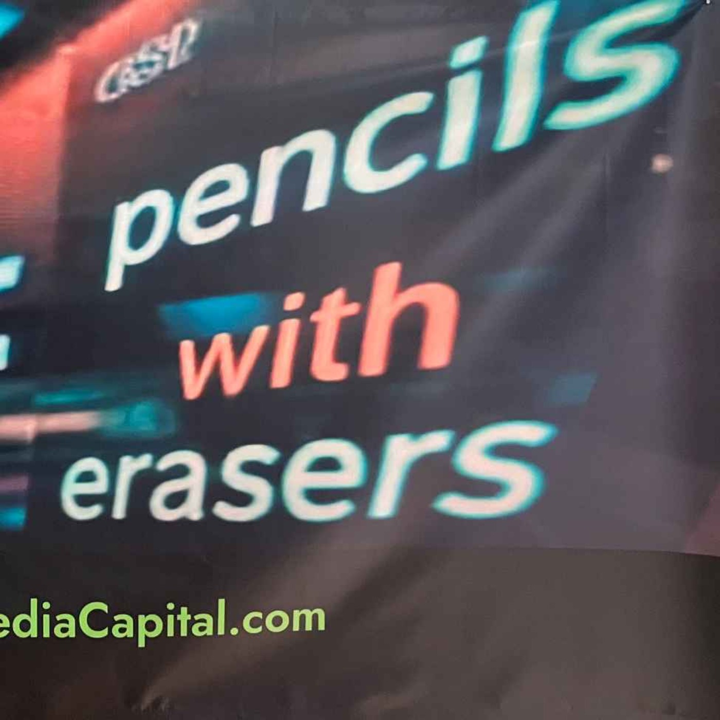 Pencils with Erasers Podcast Episode 1 Hosts Danny & Anne. Guest: Large (Mike) McCarthy from the NYSE episode artwork