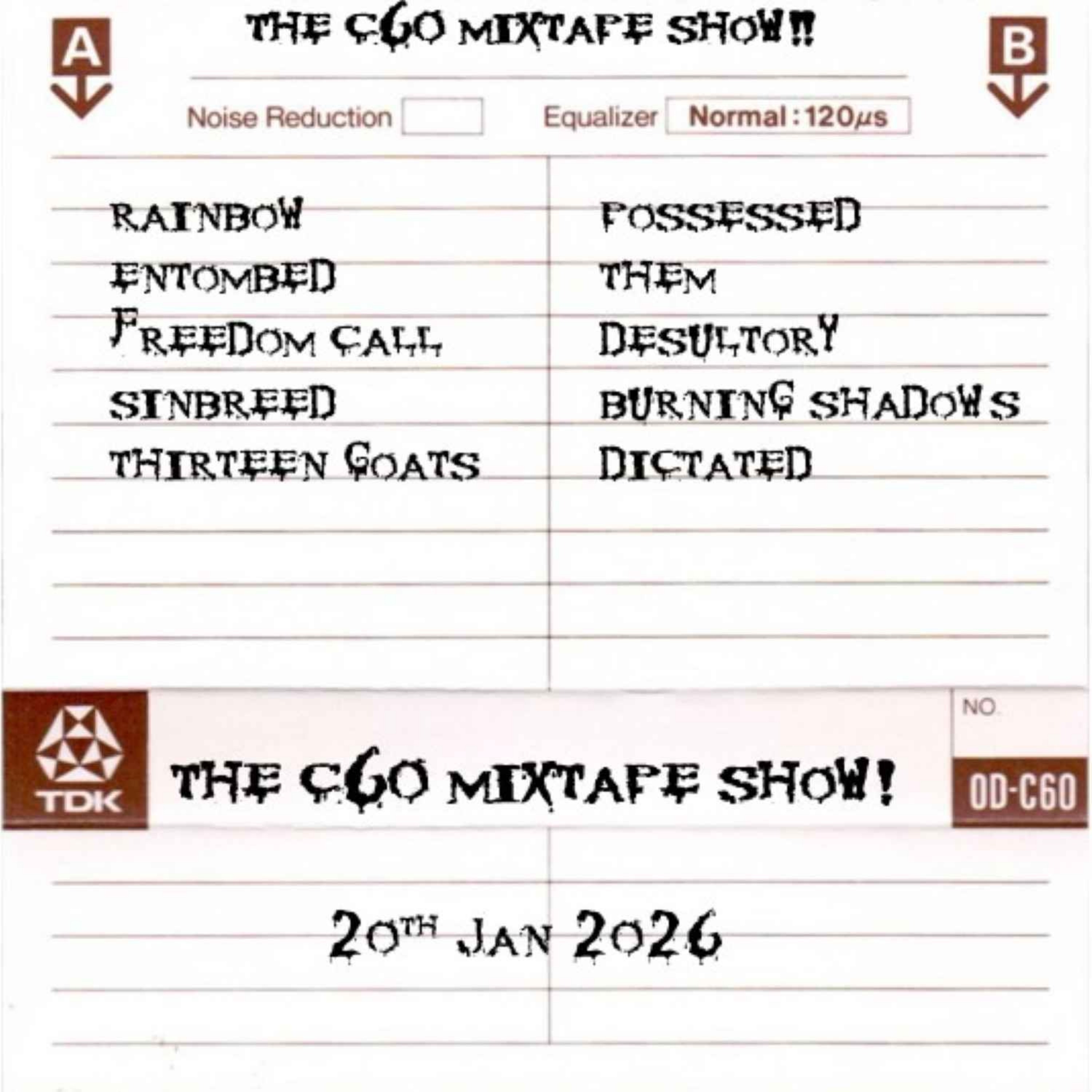 The C60 Mixtape Show 20th January 2026