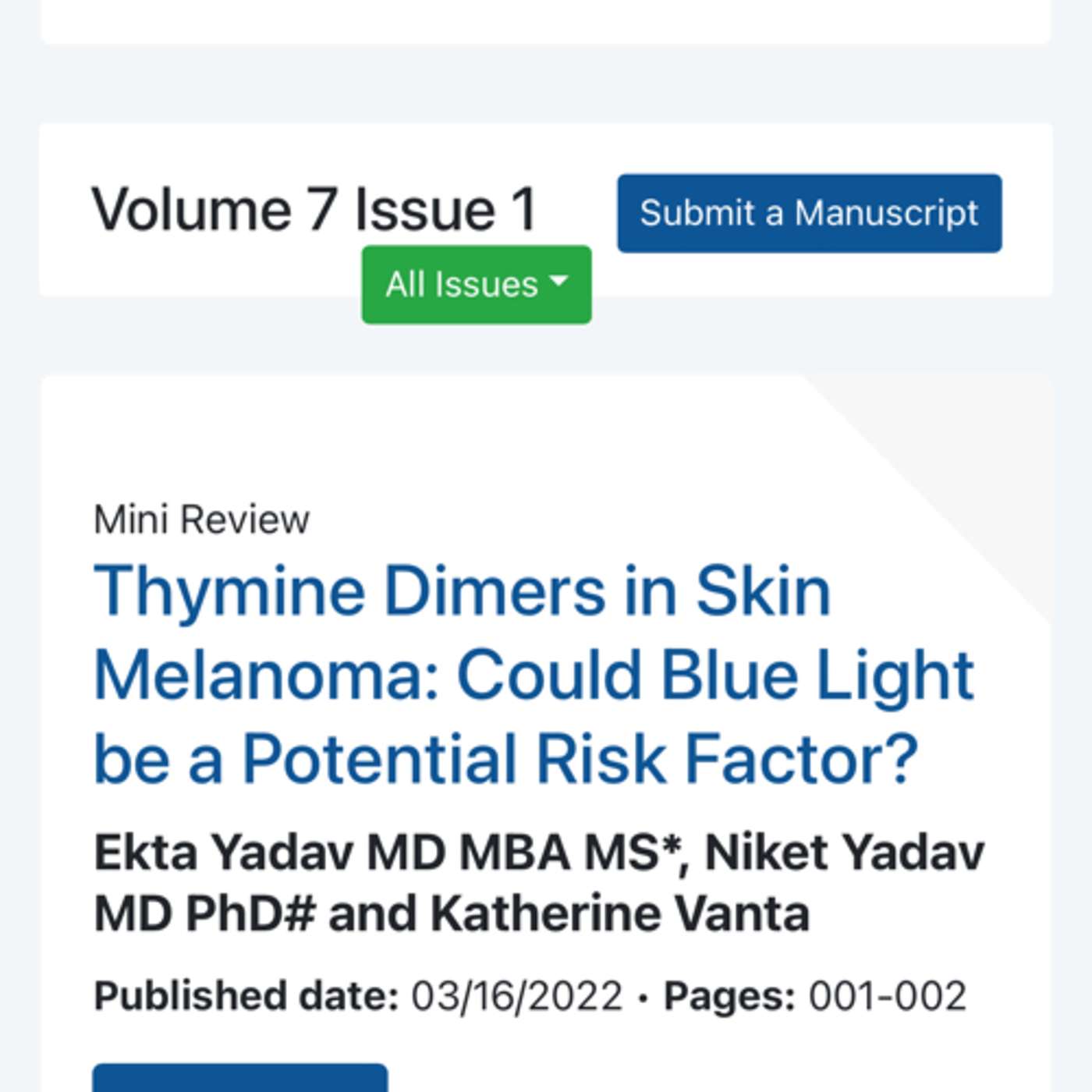 Does Blue Light cause cancer? Read our new paper to find out!