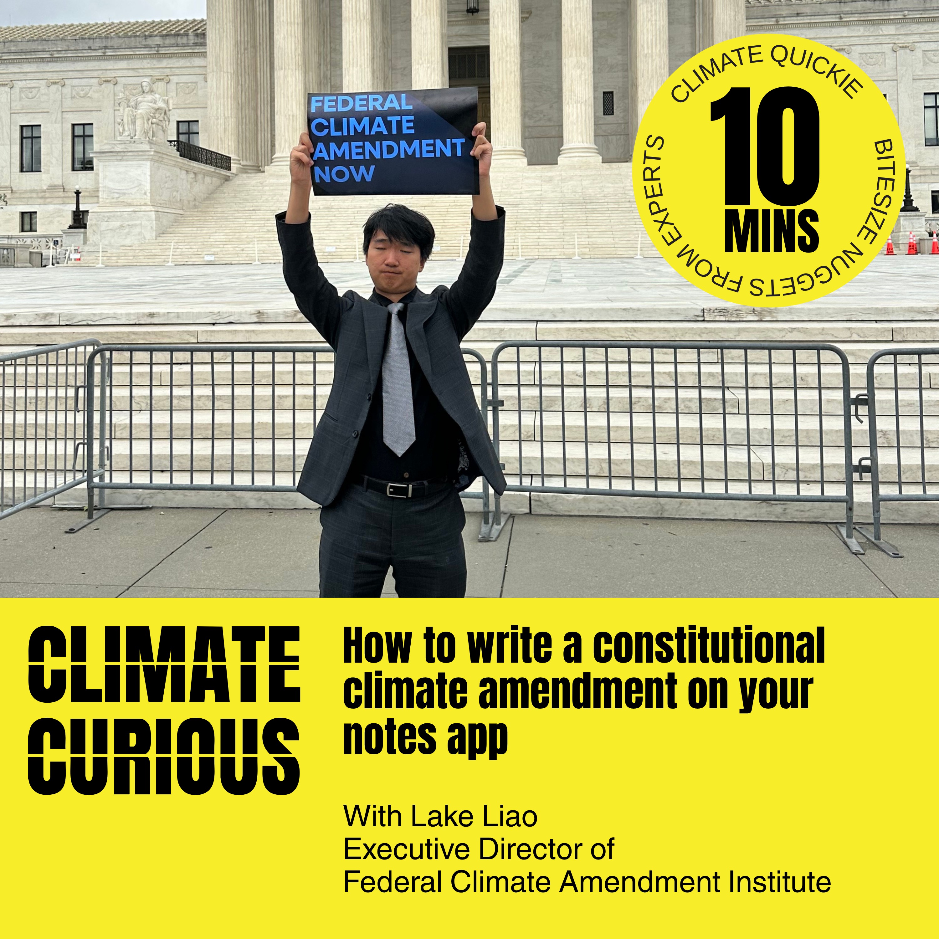 How to write a constitutional climate amendment on your notes app, with Lake Liao episode artwork