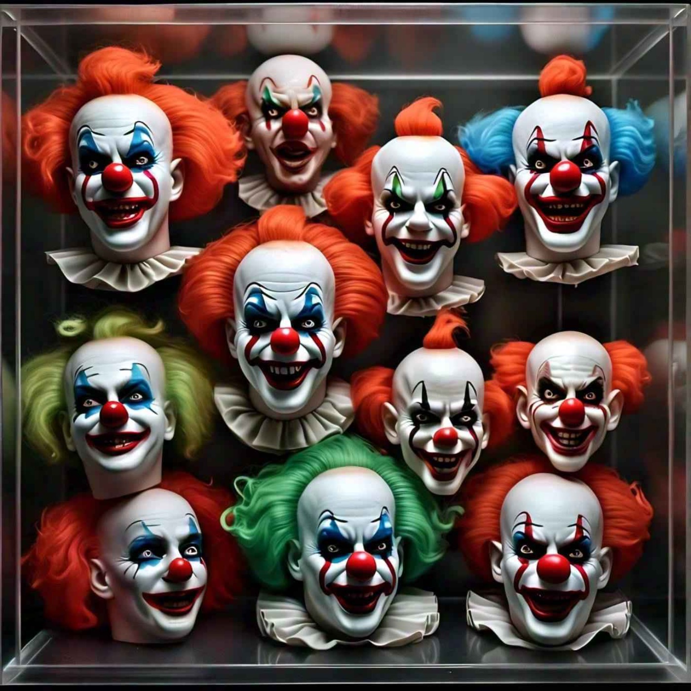 Clown heads, peeling faces, and maggot infestation