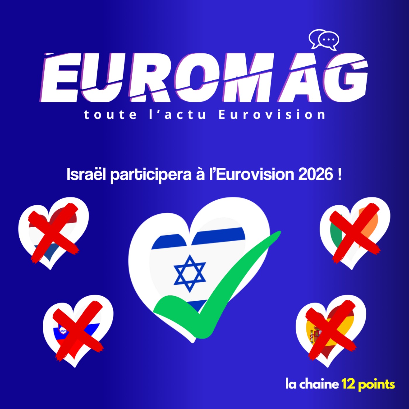 Israël 🇮🇱 participera à l’Eurovision 2026 !