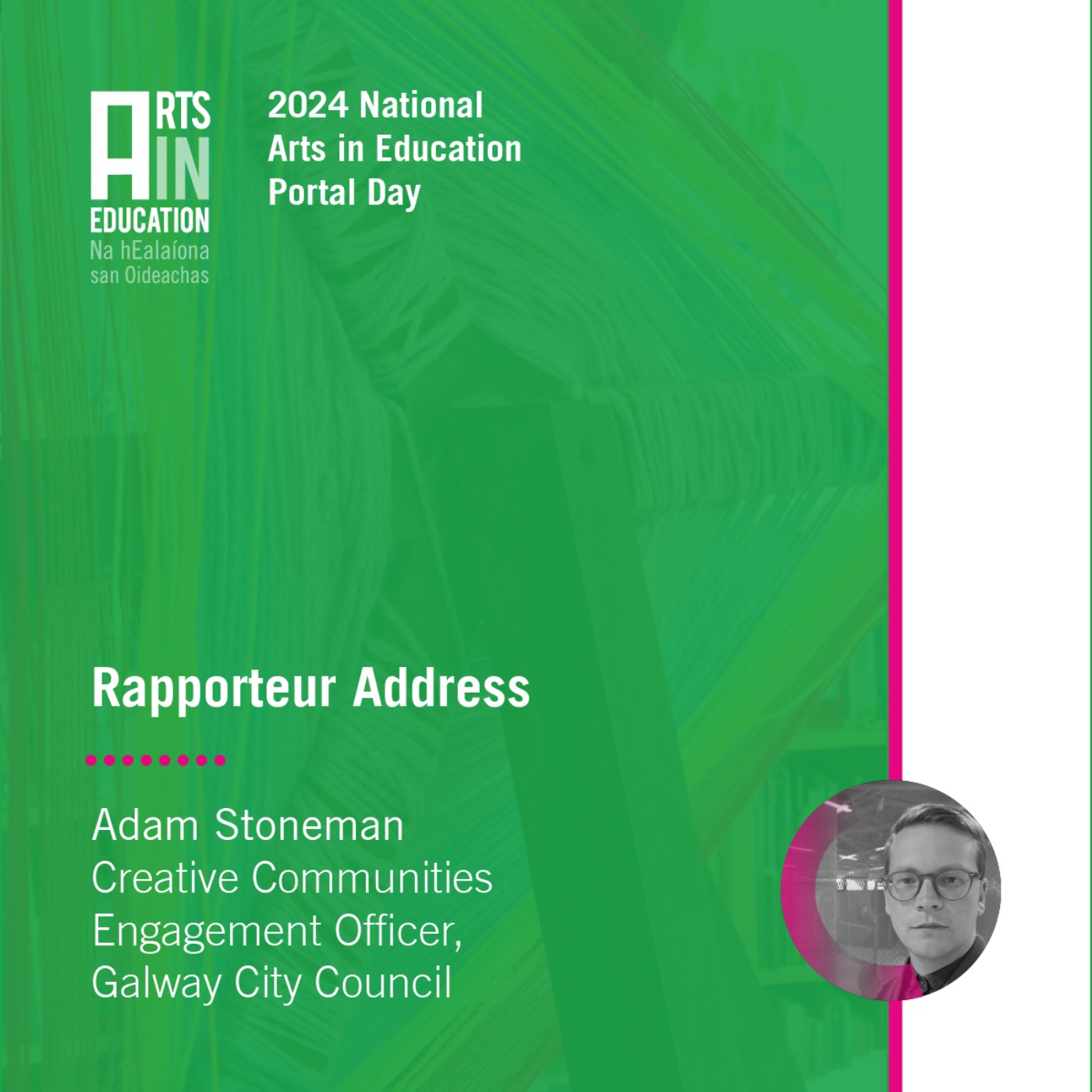 S02: E5: Rapporteur Address - Adam Stoneman | National Arts in Education Portal Day 2024 episode artwork