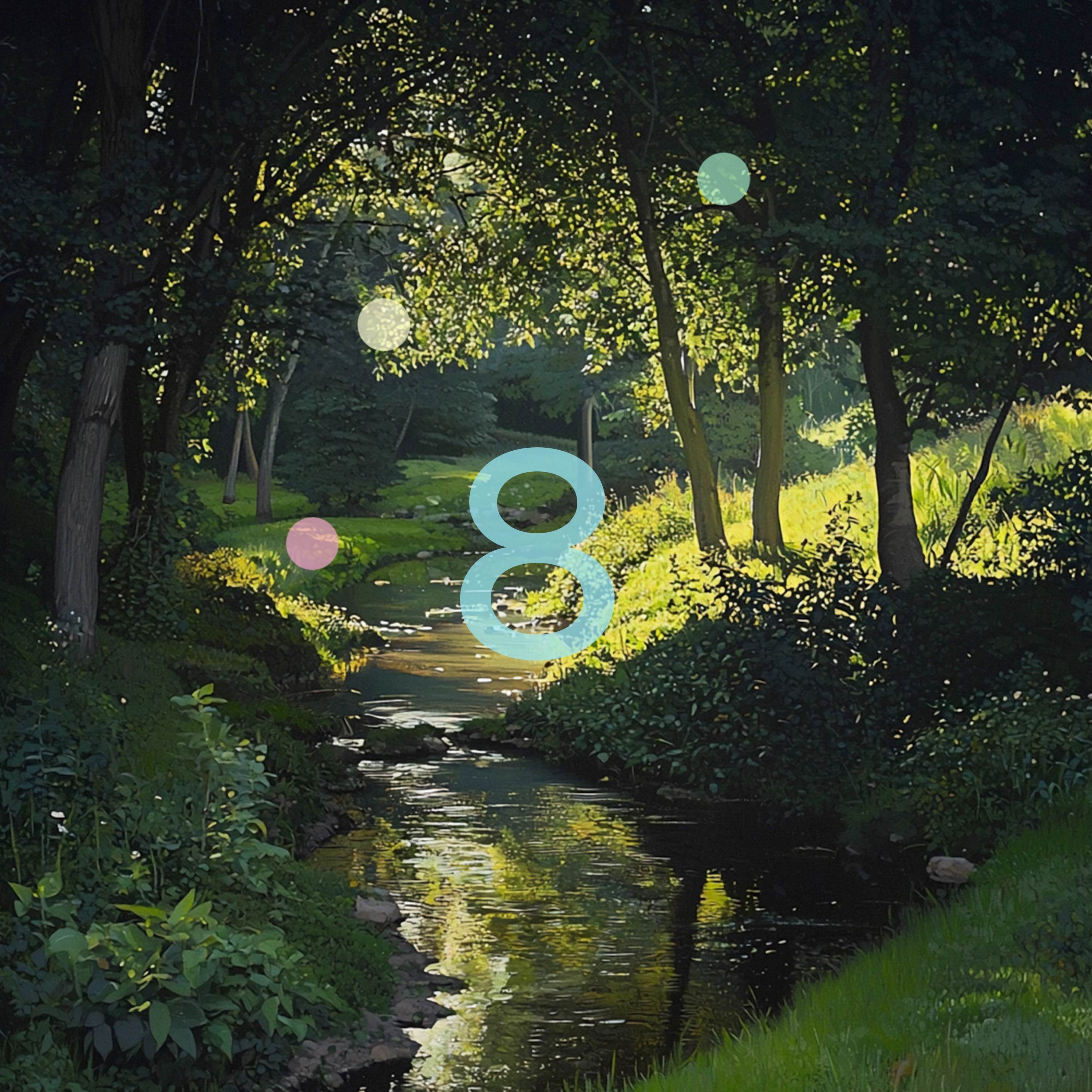 8hr Forest River at Dusk | Gentle Flow and Birds in the Evening Light