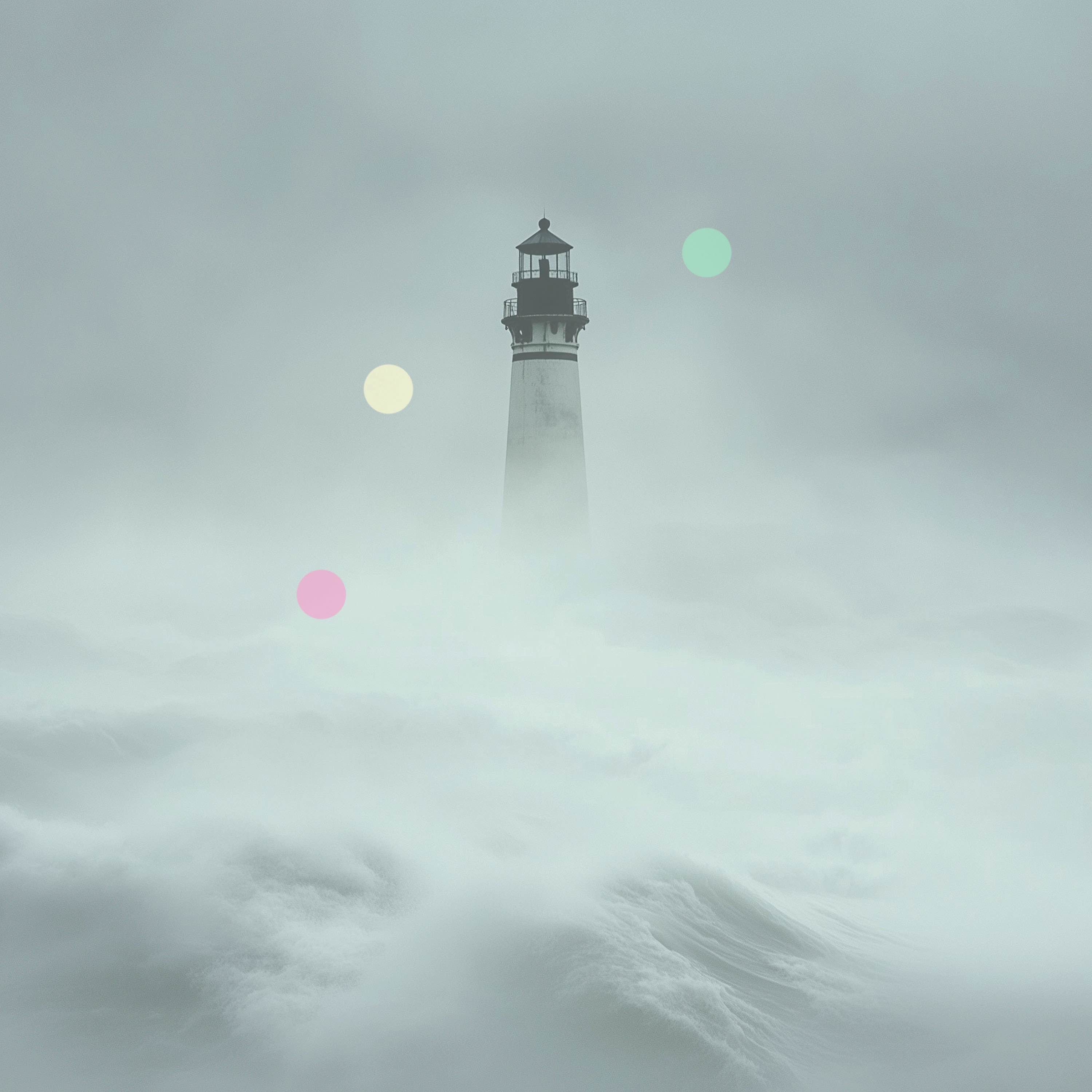 嵐の中の灯台 | 深い眠りとリラックスのための海の波と雨