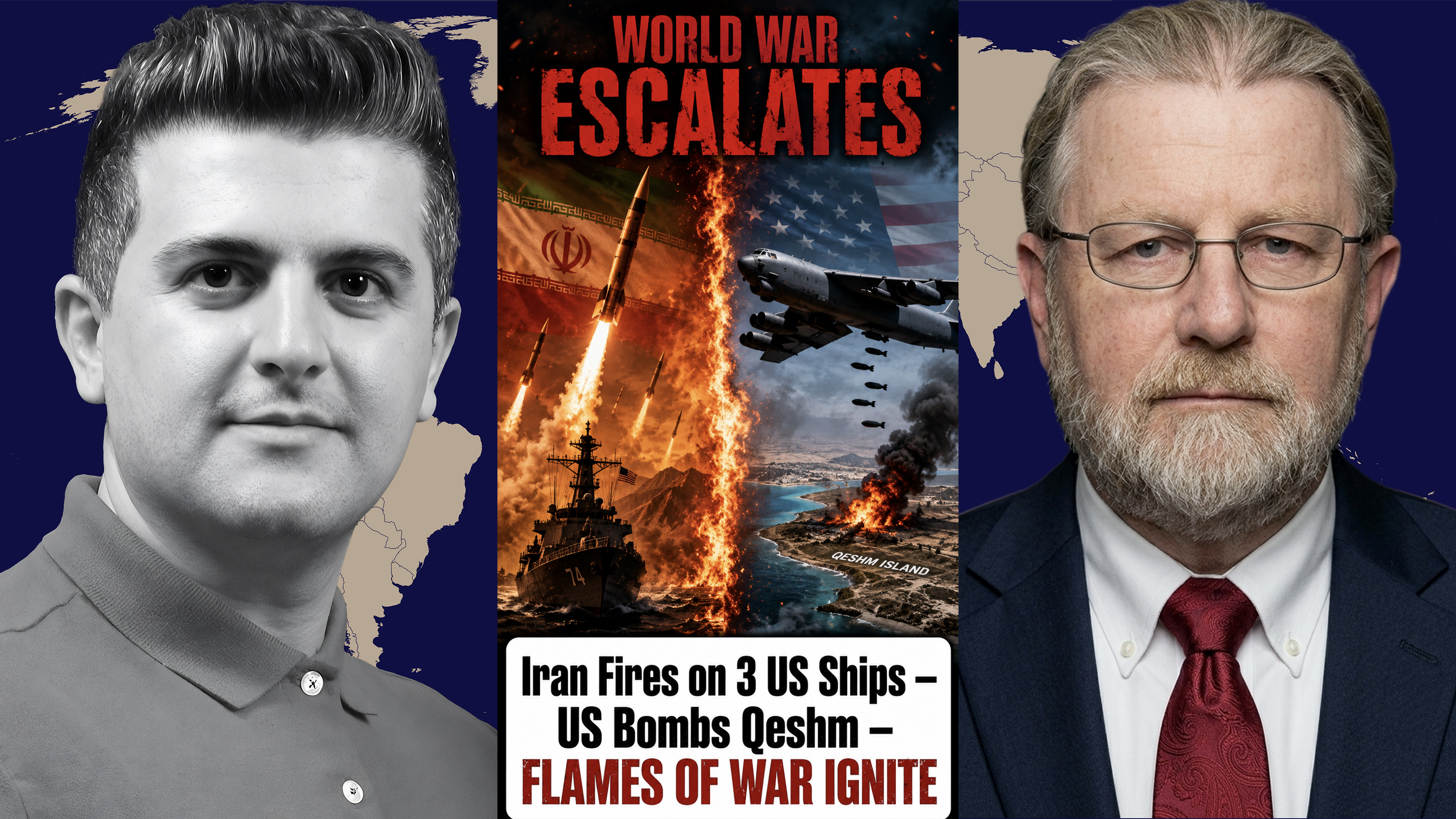Larry Johnson: Iran Fires on 3 US Ships – US Bombs Qeshm – FLAMES OF WAR IGNITE
