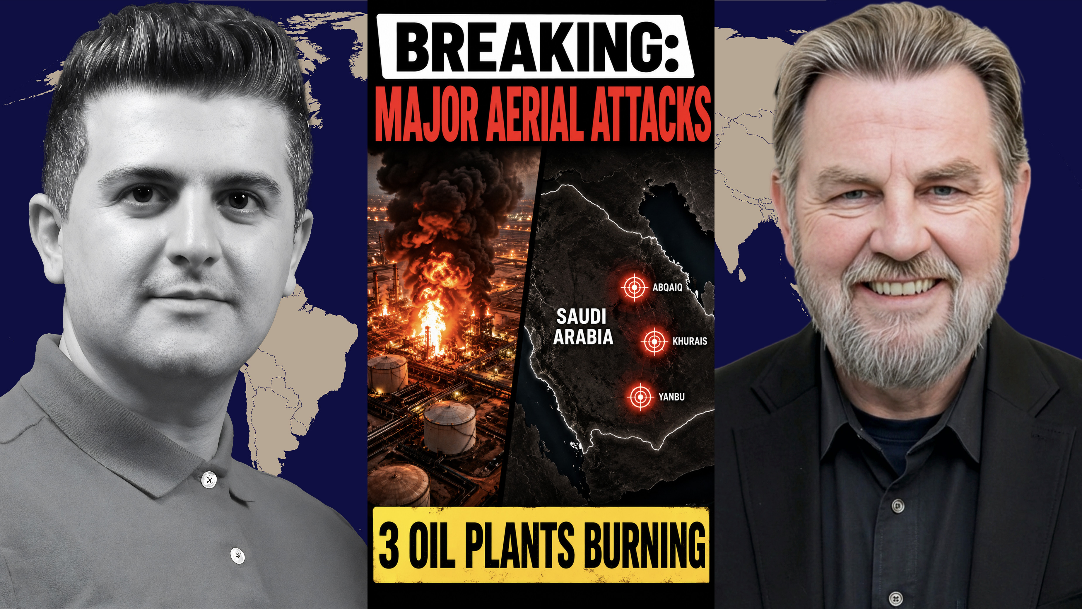 Larry Johnson: Major Aerial Attacks Rocks Saudi Arabia – 3 Oil Plants Burning Out of Control episode artwork