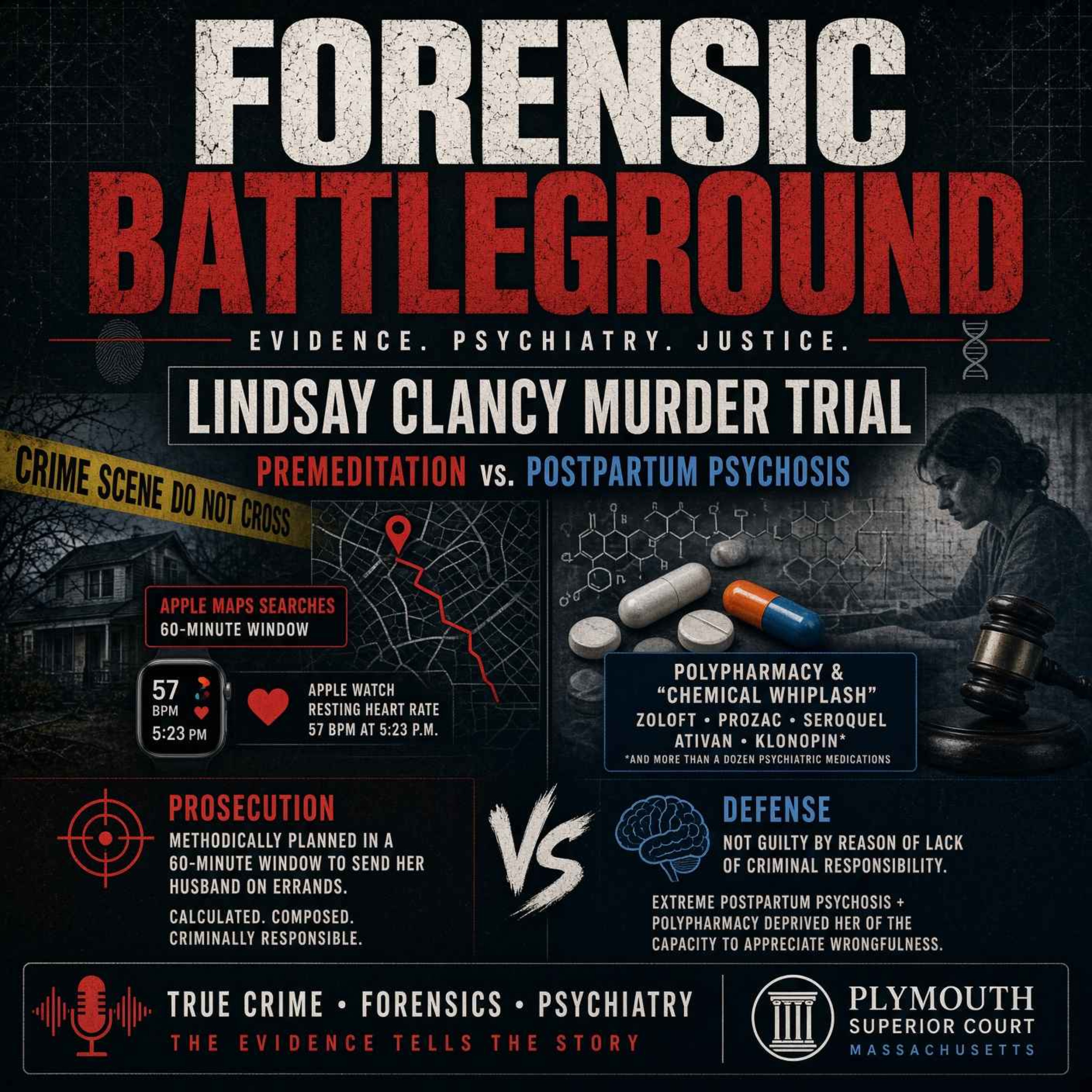 FORENSIC BATTLEGROUND of the The Lindsay Clancy Trial episode artwork