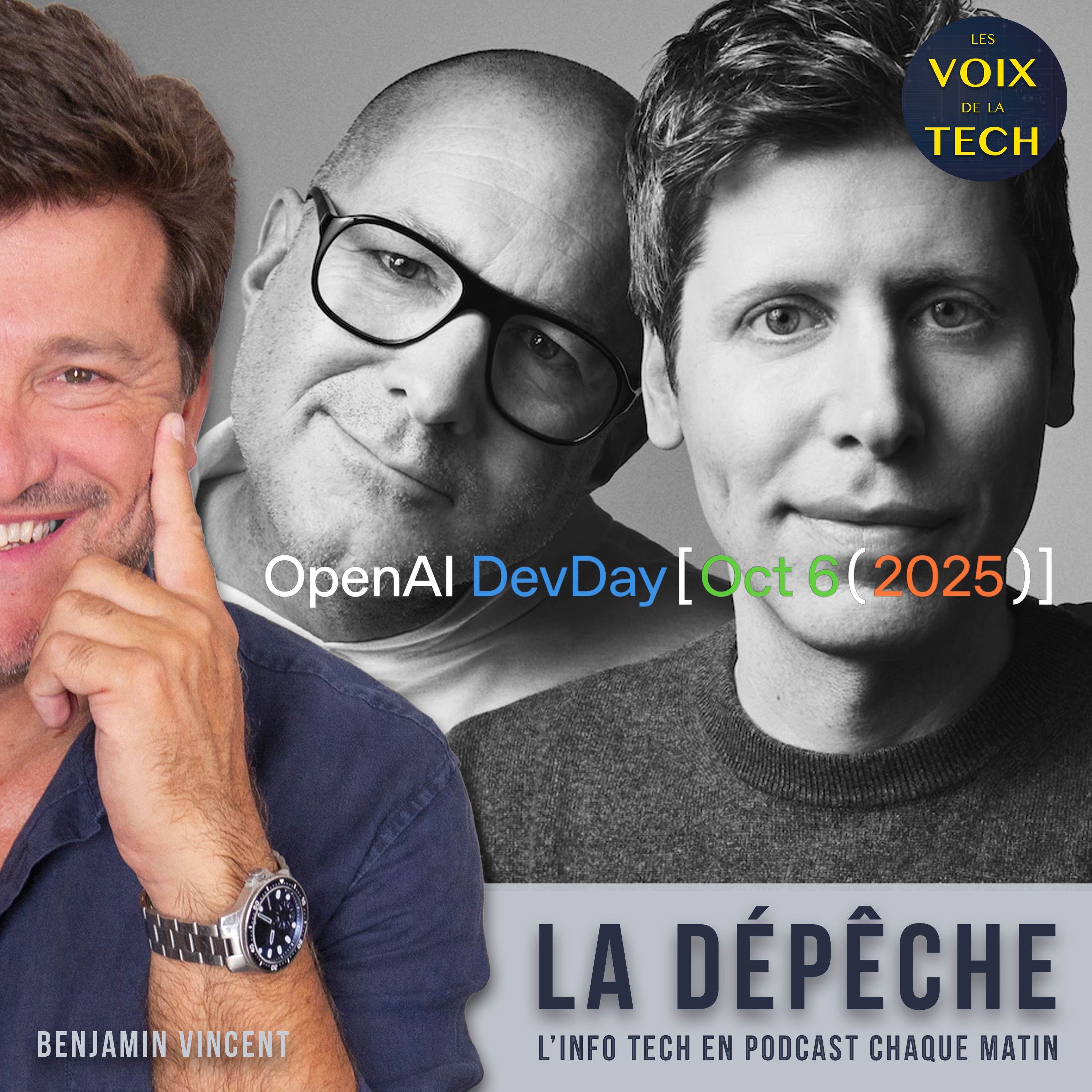 La dépêche | OpenAI : le 1er produit IA co-développé avec Jony Ive retardé avant la keynote DevDay 2025 ce soir ? episode artwork