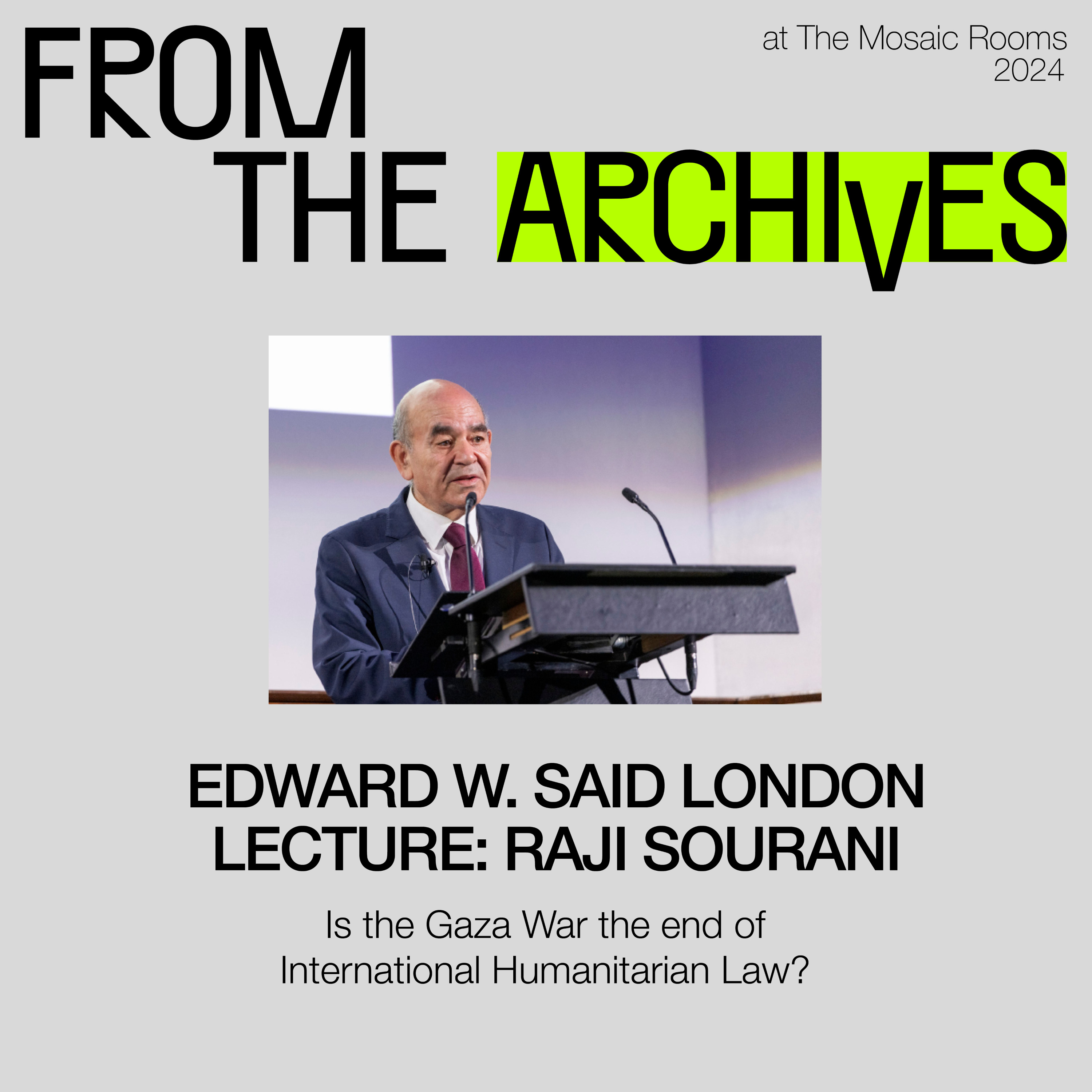 Edward W. Said London Lecture: Raji Sourani