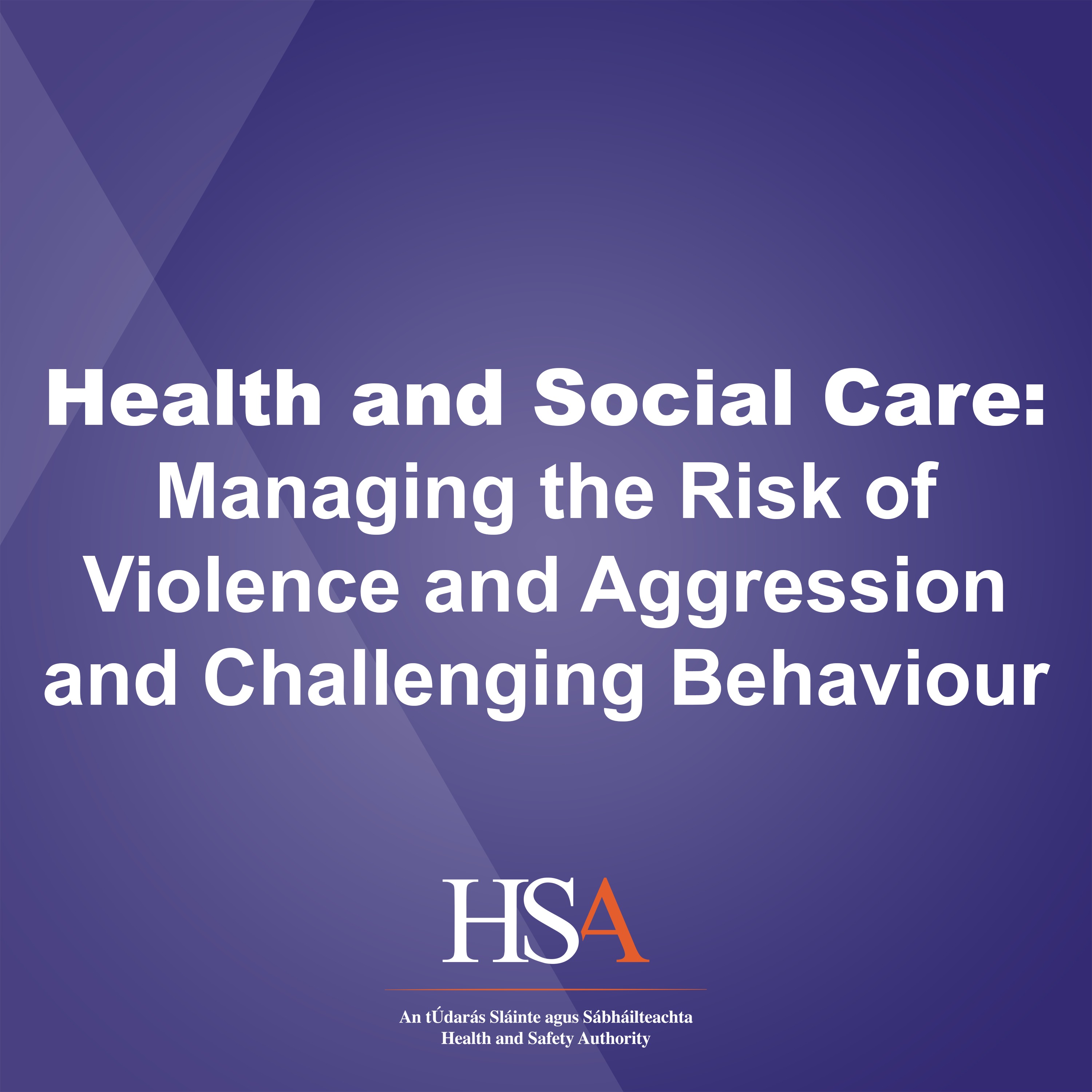 Health and Social Care – Managing the Risk of Violence and Aggression and Challenging Behaviour