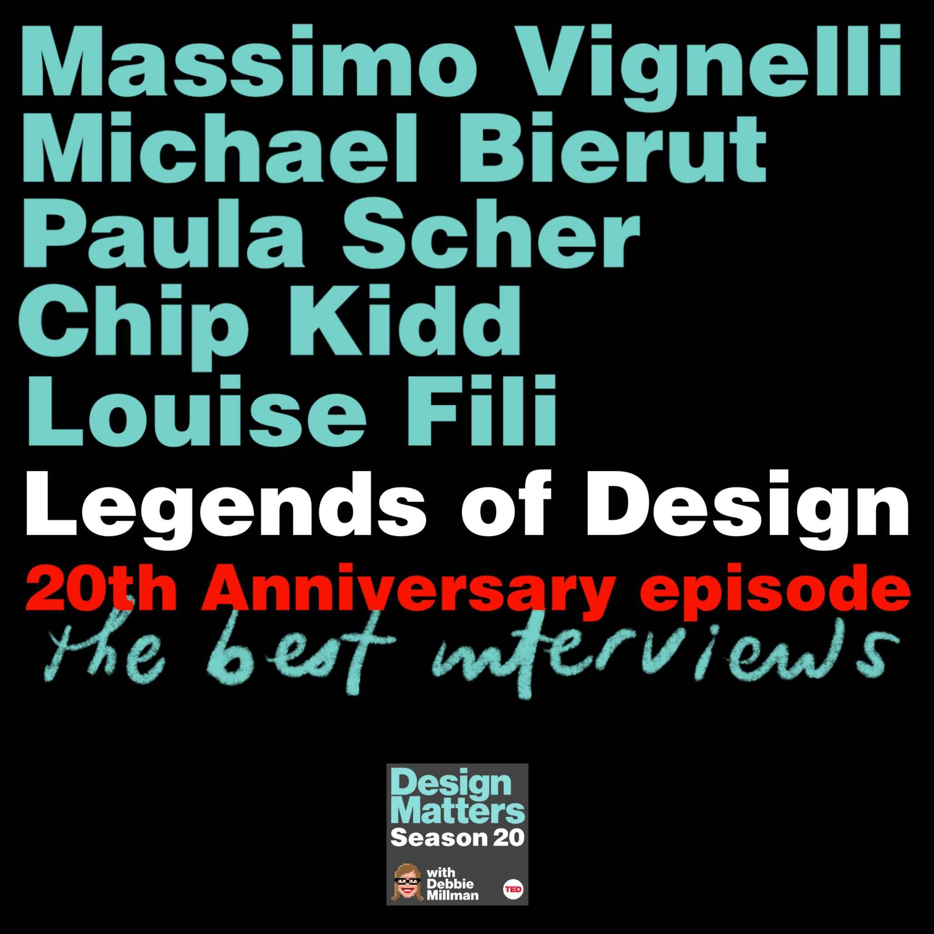 Thumbnail for "20th Anniversary celebration with design legends Massimo Vignelli, Michael Bierut, Paula Scher, Chip Kidd and Louise Fili".