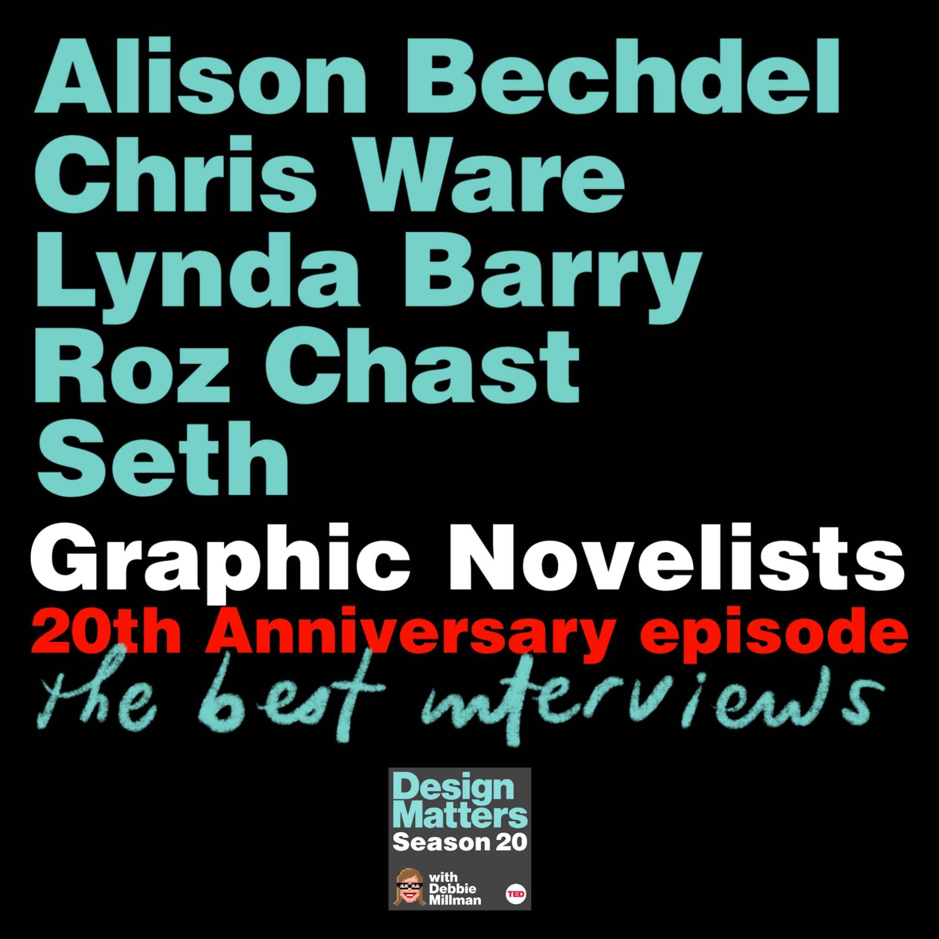 Thumbnail for "20th Anniversary celebration with graphic novelists Chris Ware, Alison Bechdel, Roz Chast, Seth and Lynda Barry".