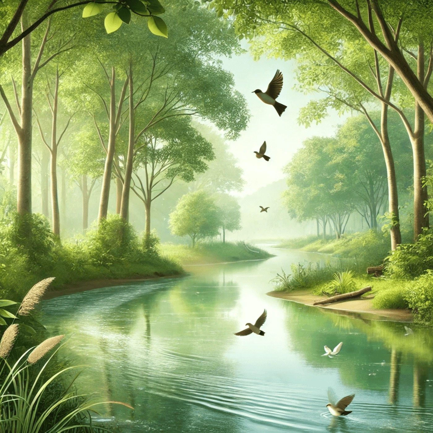 😴🌊 Escucha un RÍO suave con cantos relajantes de pájaros