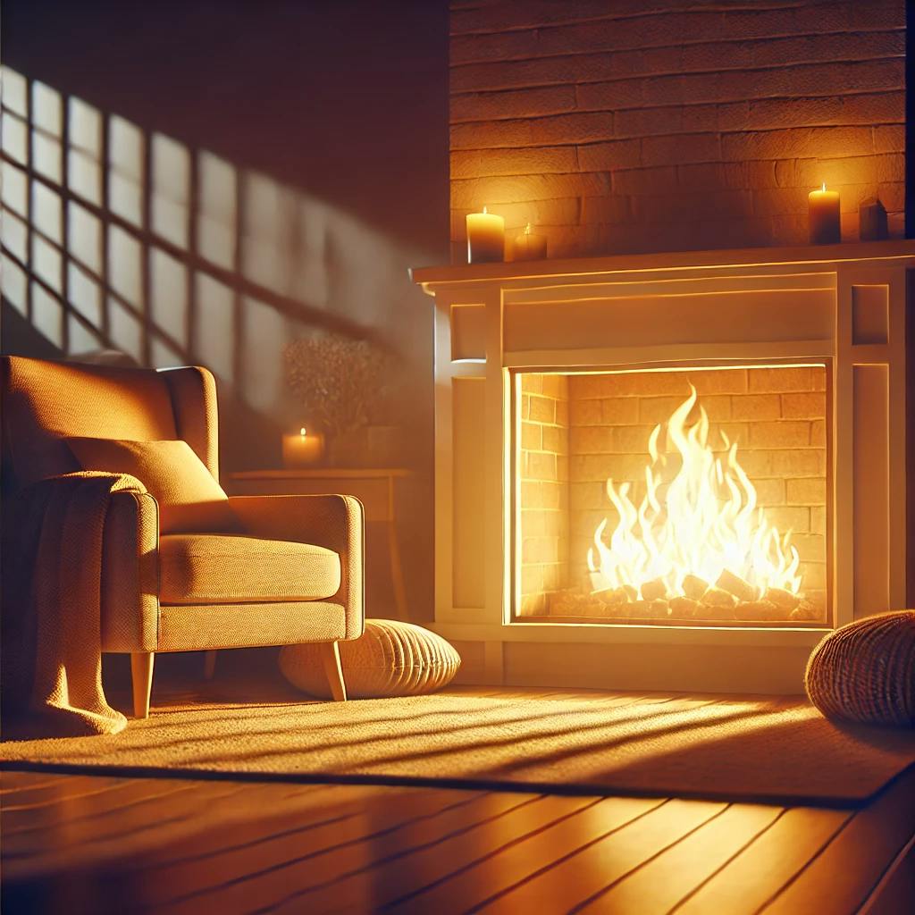 😴🔥 El FUEGO de chimenea te envuelve con su cálida serenidad para una relajación profunda