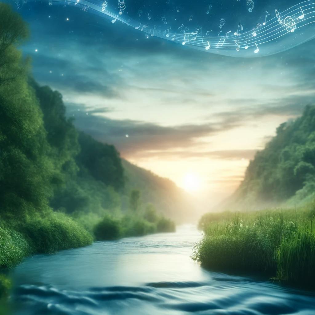 😴💧🎵 El Sonido Refrescante del RÍO Combinado con la MÚSICA Calmante Favorece un DESCANSO Profundo
