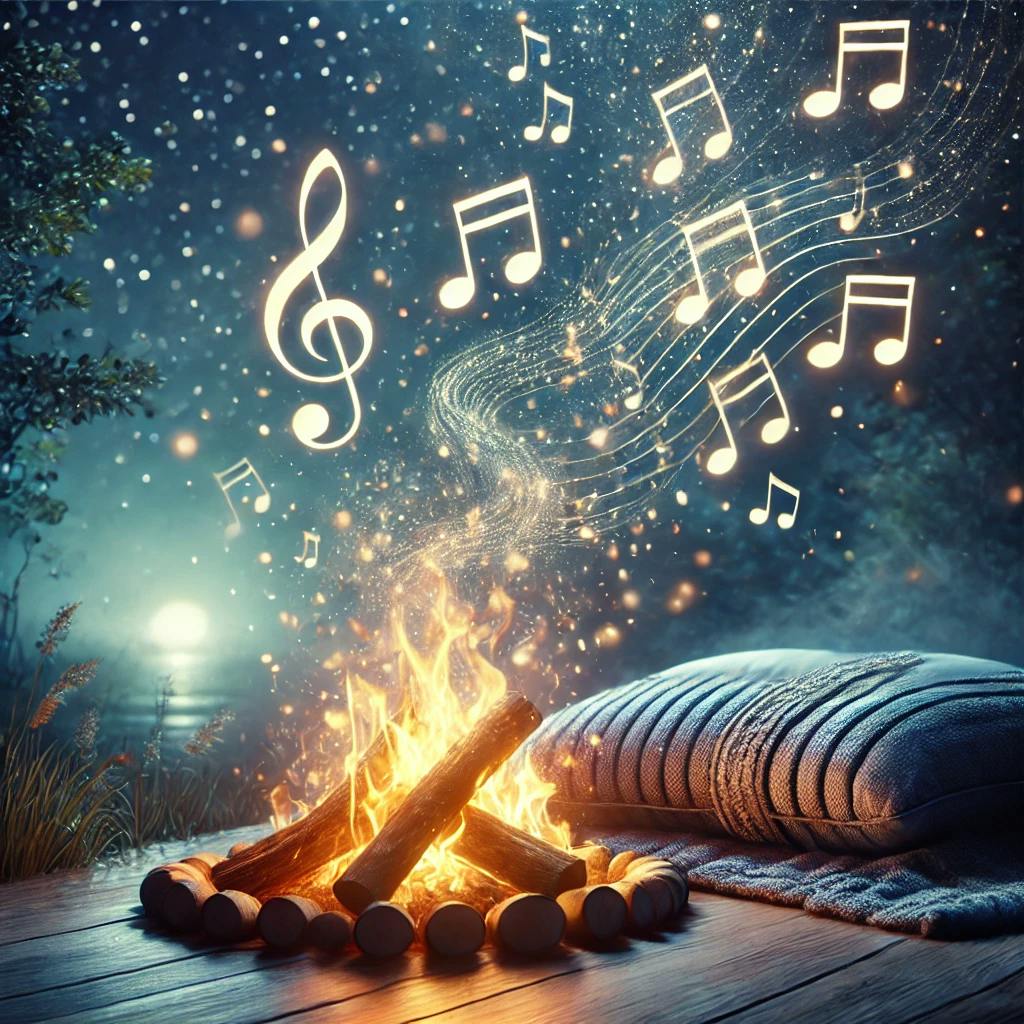😴🔥🎵 El Sonido Reconfortante del FUEGO y la MÚSICA Suavizan la MENTE para un SUEÑO Reparador