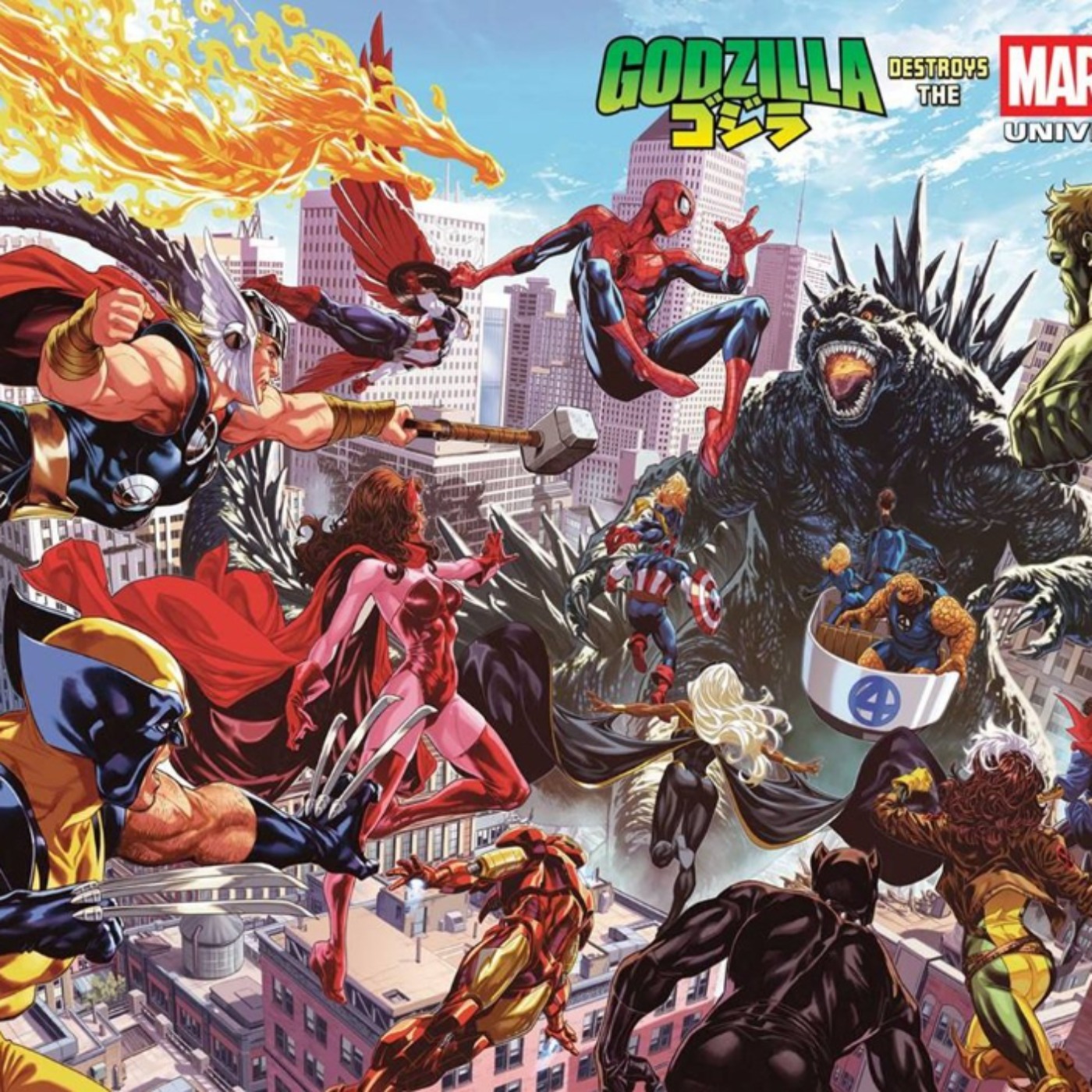 GODZILLA DESTROYS THE MARVEL UNIVERSE Gives Us the King of the Monsters vs. Avengers and X-Men